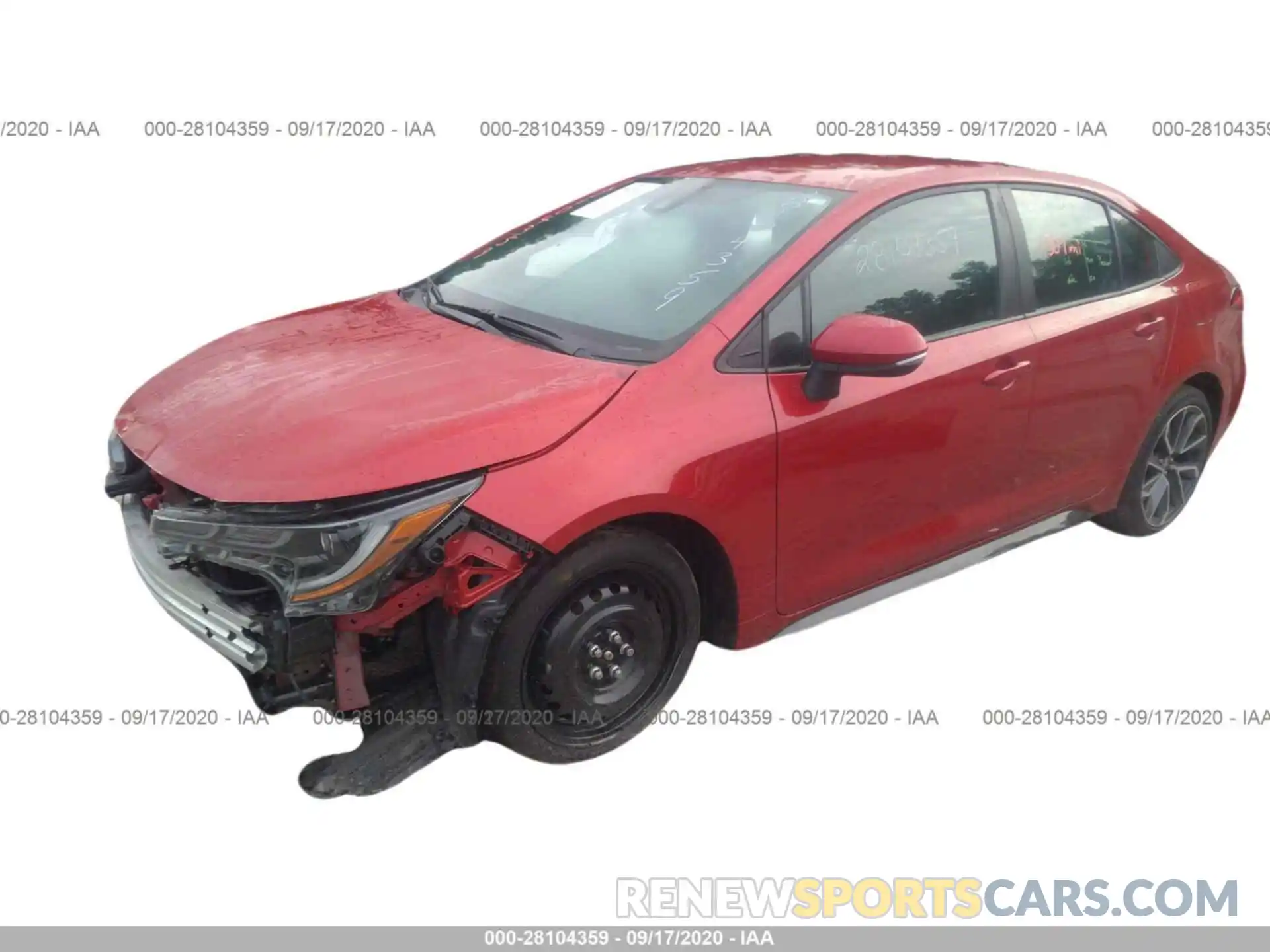 2 Photograph of a damaged car 5YFS4RCE3LP003011 TOYOTA COROLLA 2020