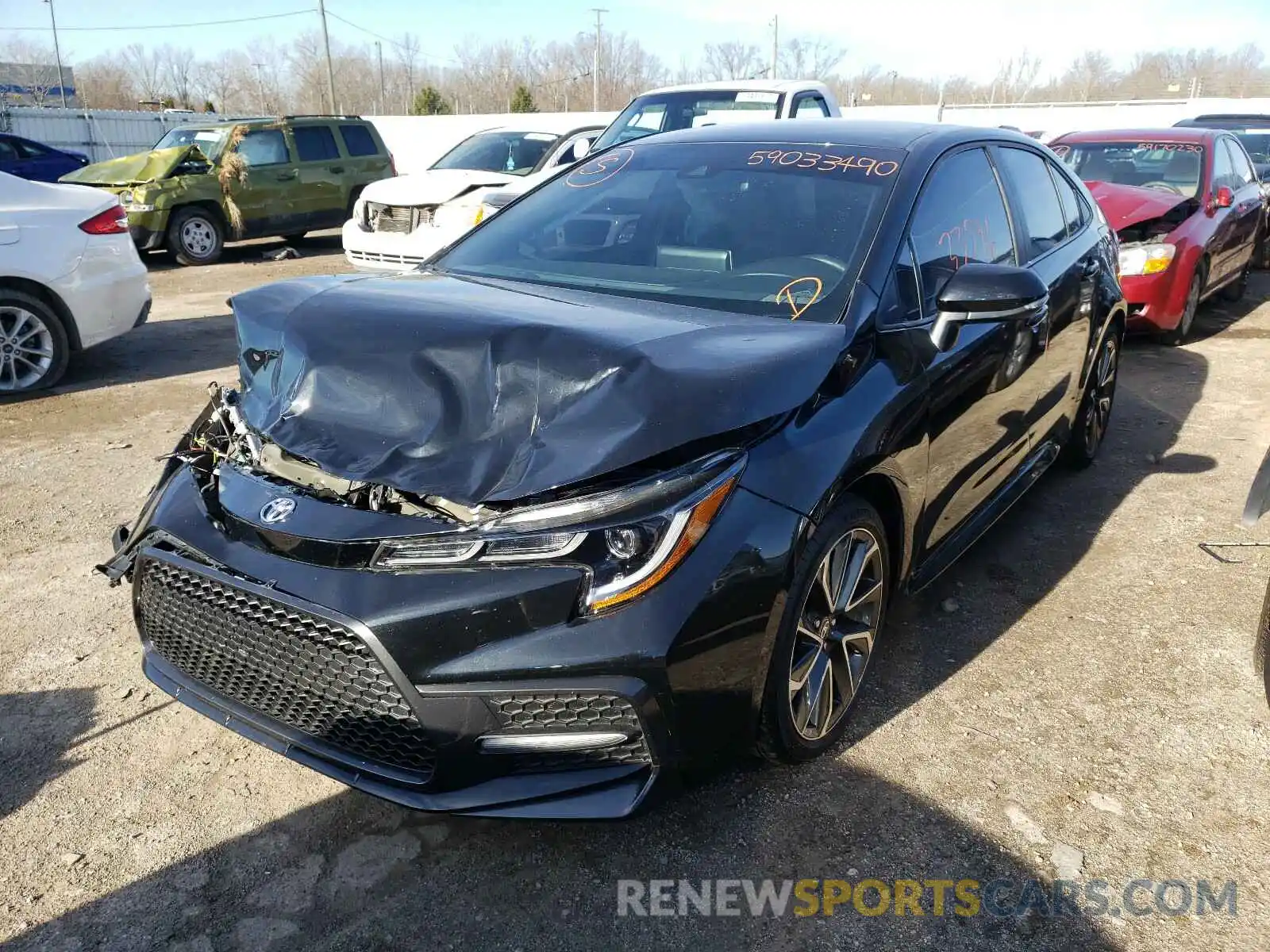 2 Photograph of a damaged car 5YFS4RCE3LP033142 TOYOTA COROLLA 2020