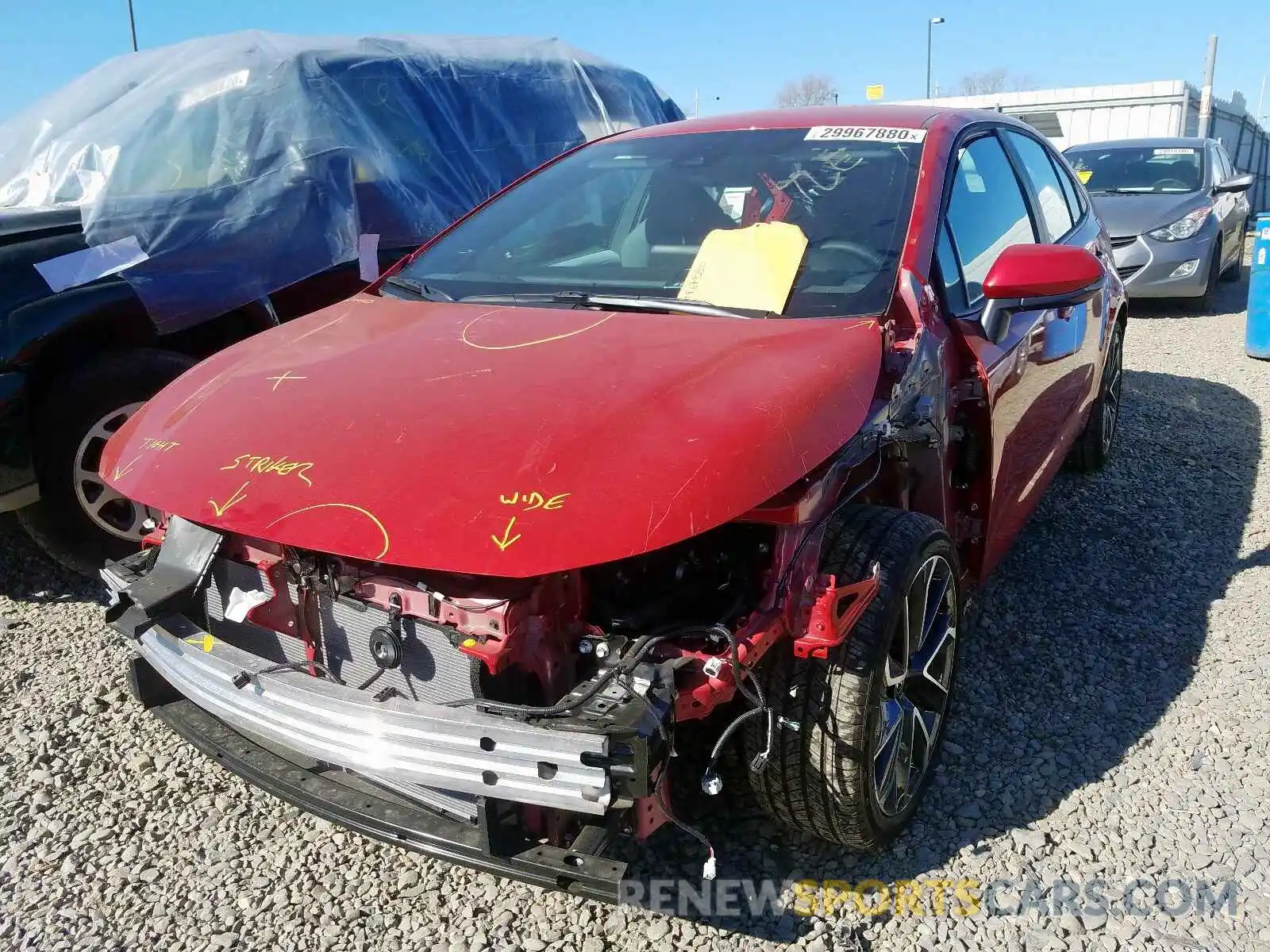 2 Photograph of a damaged car 5YFS4RCE3LP033626 TOYOTA COROLLA 2020