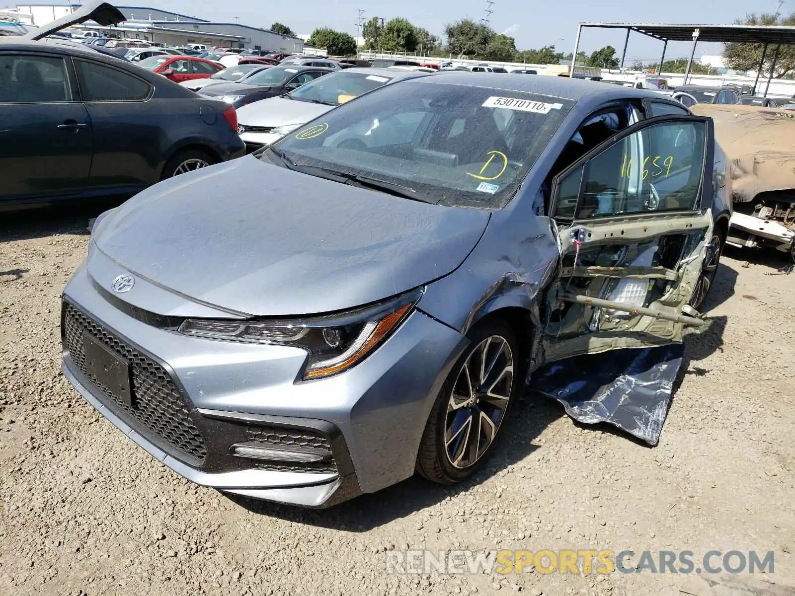 2 Photograph of a damaged car 5YFS4RCE3LP034484 TOYOTA COROLLA 2020