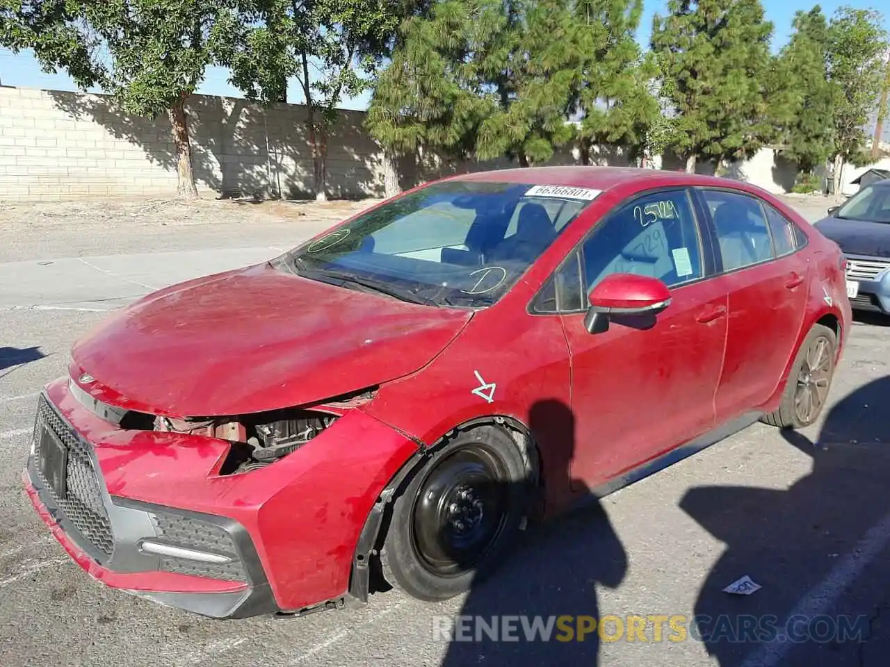 2 Photograph of a damaged car 5YFS4RCE3LP036980 TOYOTA COROLLA 2020