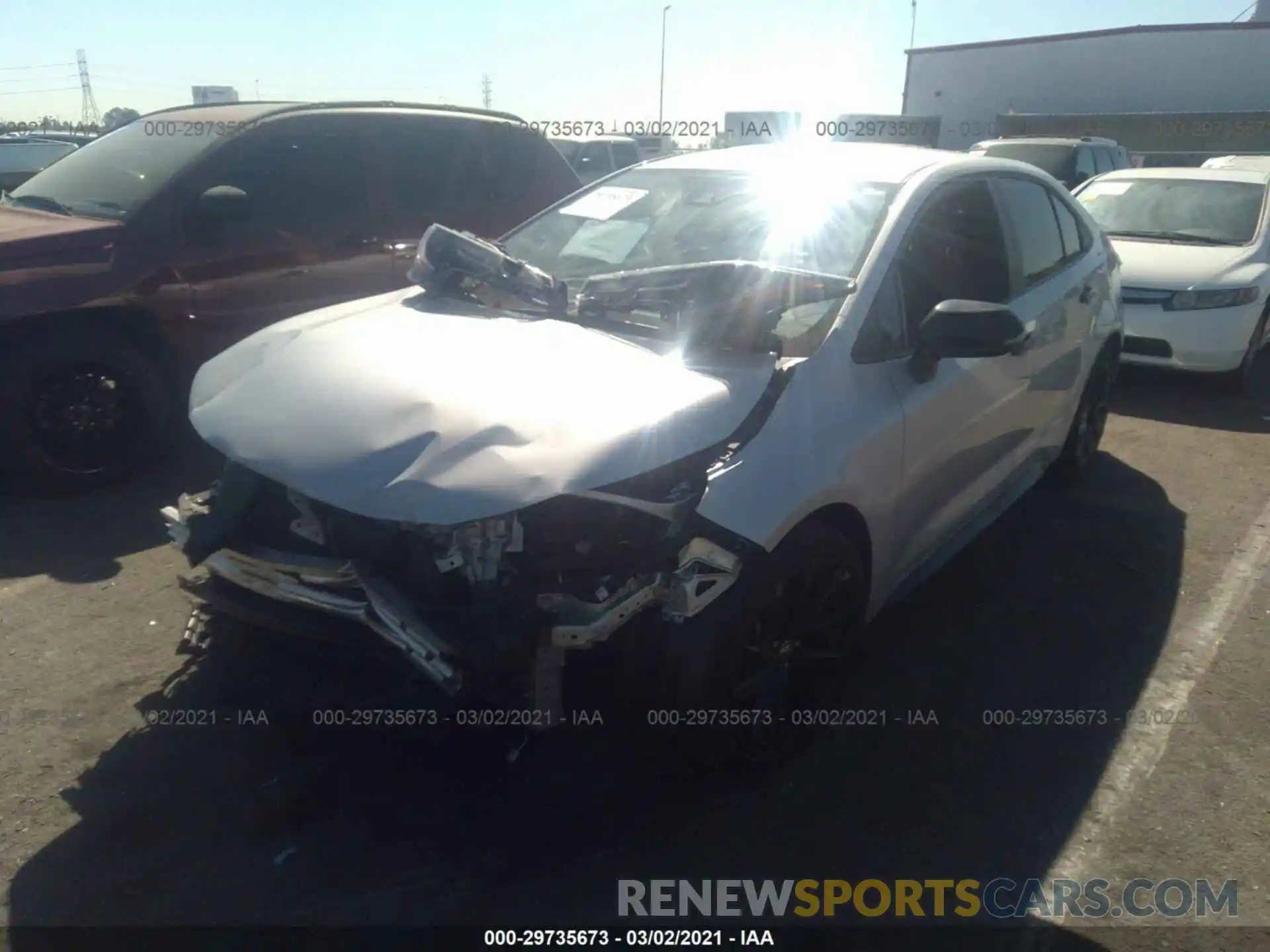 2 Photograph of a damaged car 5YFS4RCE4LP056607 TOYOTA COROLLA 2020