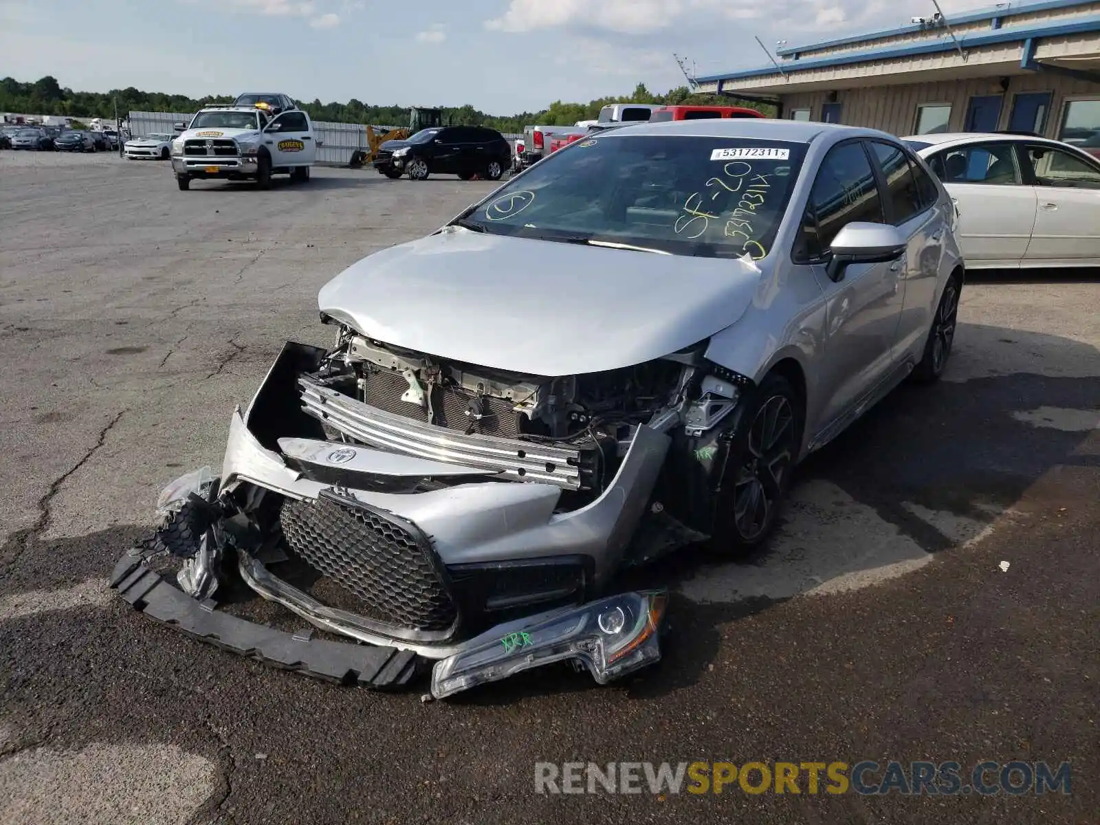 2 Photograph of a damaged car 5YFS4RCE5LP009182 TOYOTA COROLLA 2020