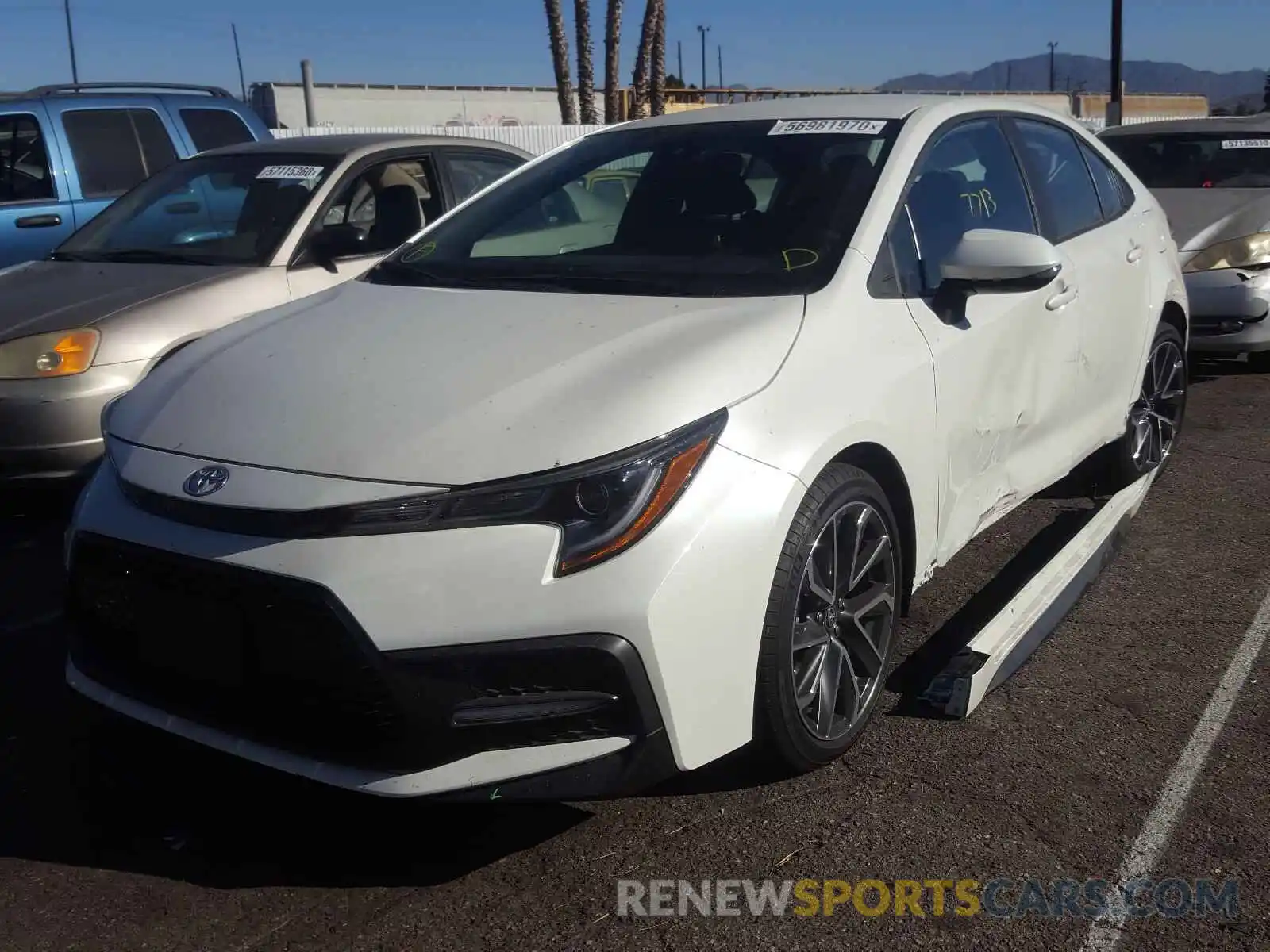 2 Photograph of a damaged car 5YFS4RCE5LP013412 TOYOTA COROLLA 2020