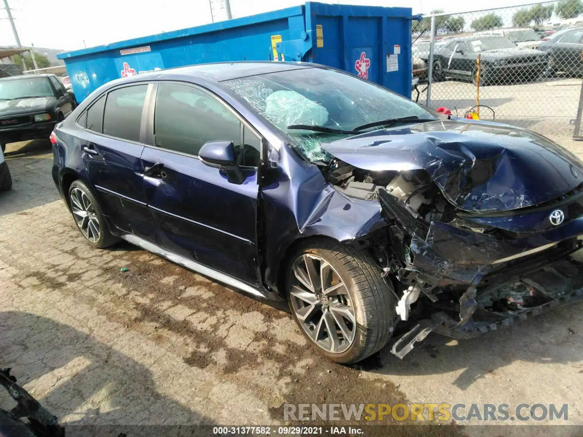 1 Photograph of a damaged car 5YFS4RCE5LP014222 TOYOTA COROLLA 2020