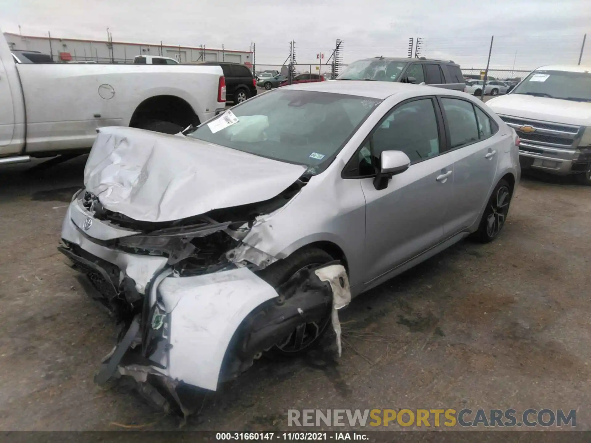 2 Photograph of a damaged car 5YFS4RCE6LP024984 TOYOTA COROLLA 2020