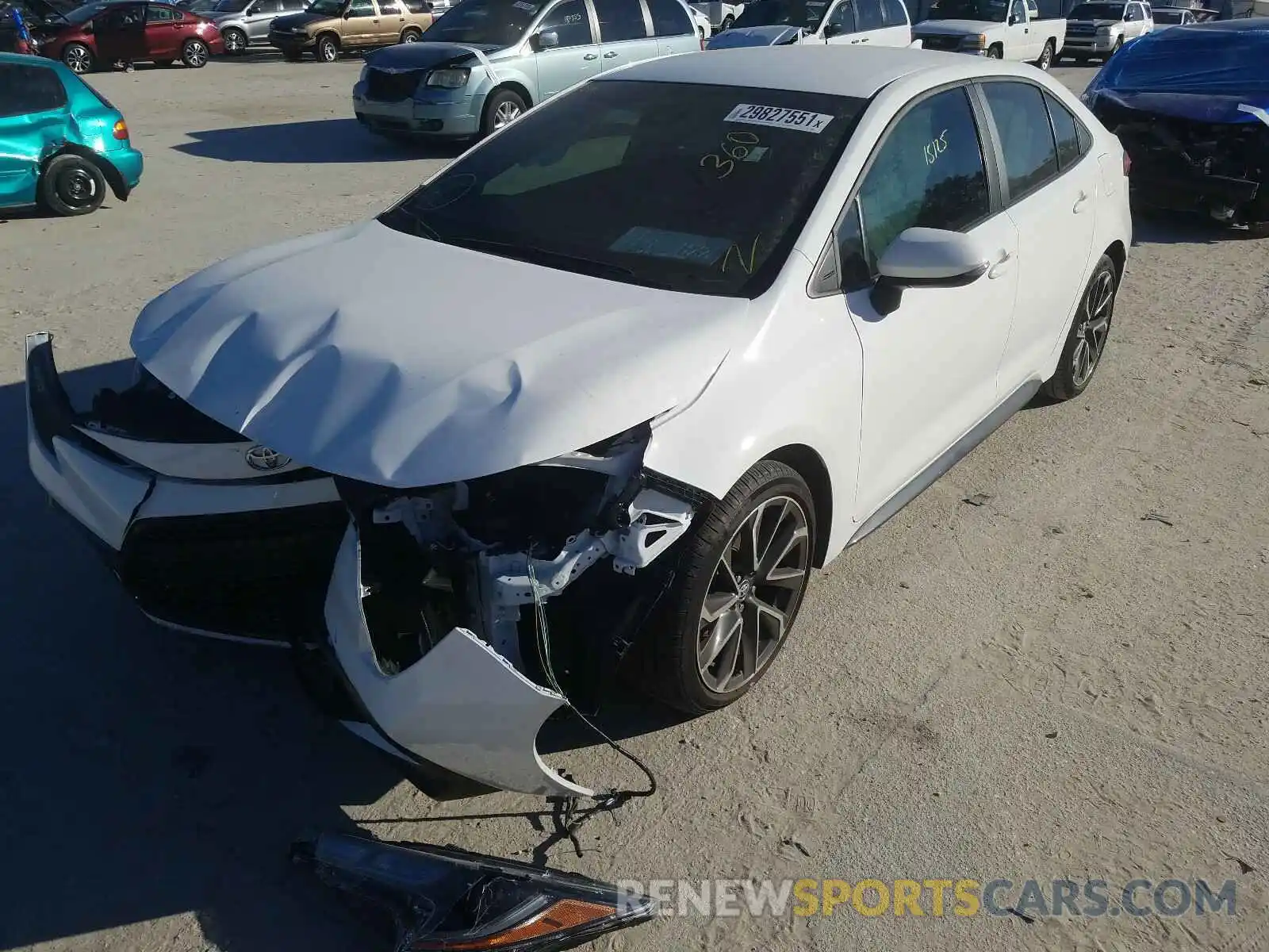 2 Photograph of a damaged car 5YFS4RCEXLP010635 TOYOTA COROLLA 2020