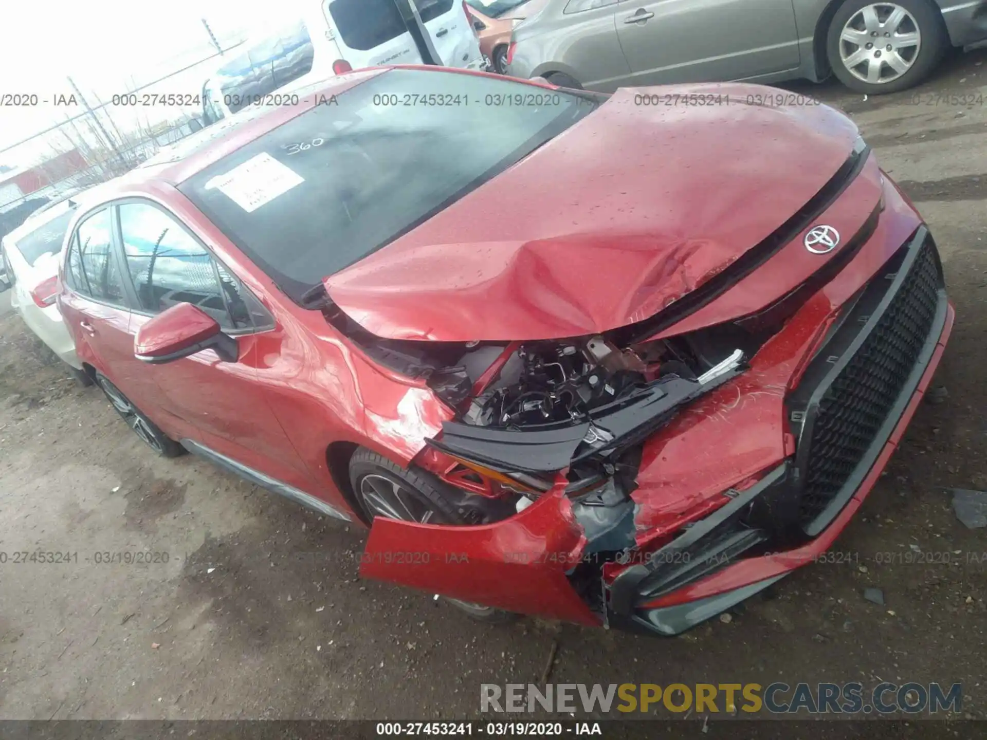 1 Photograph of a damaged car 5YFT4RCE4LP013292 TOYOTA COROLLA 2020