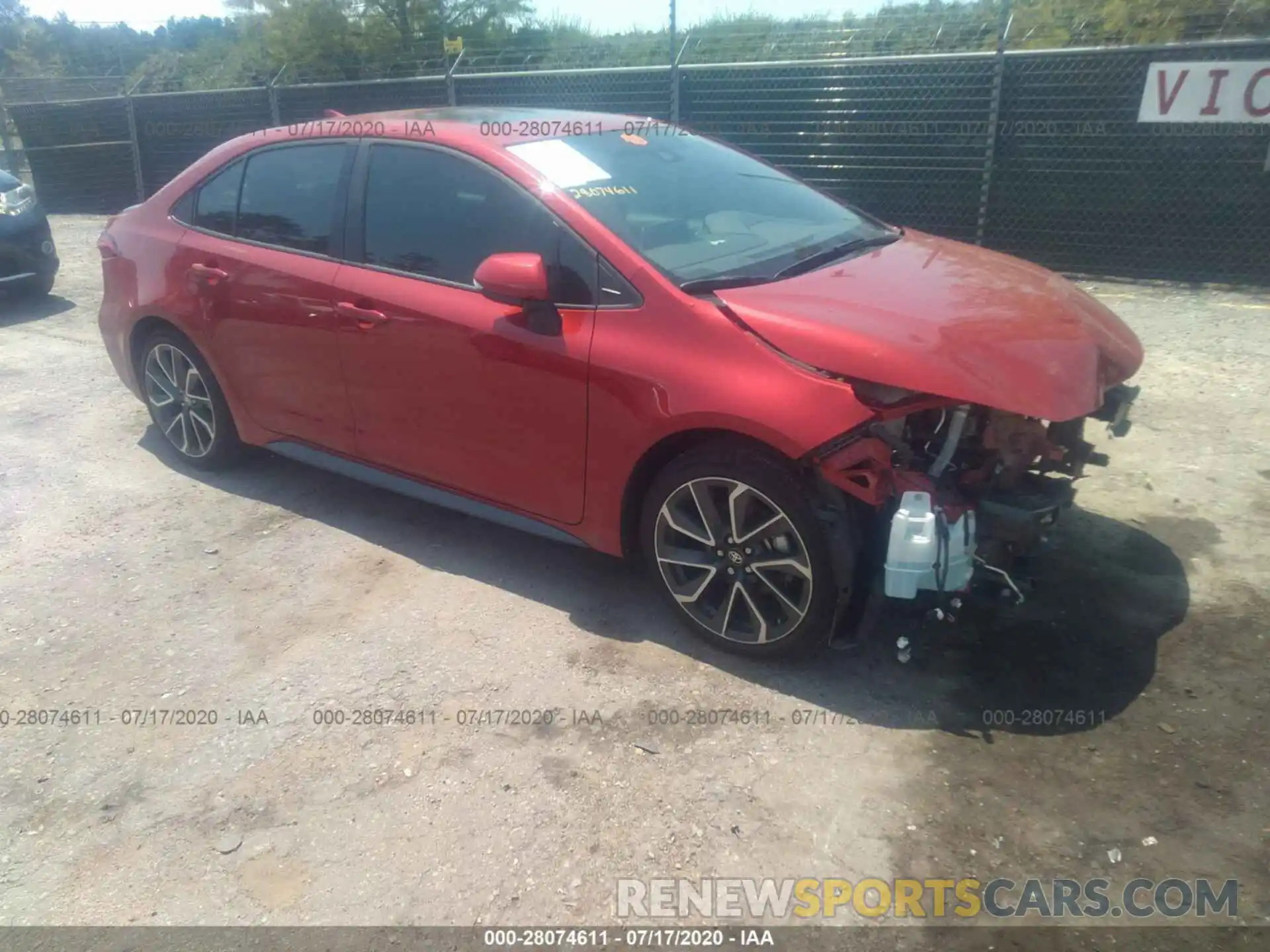 1 Photograph of a damaged car 5YFT4RCE5LP035205 TOYOTA COROLLA 2020