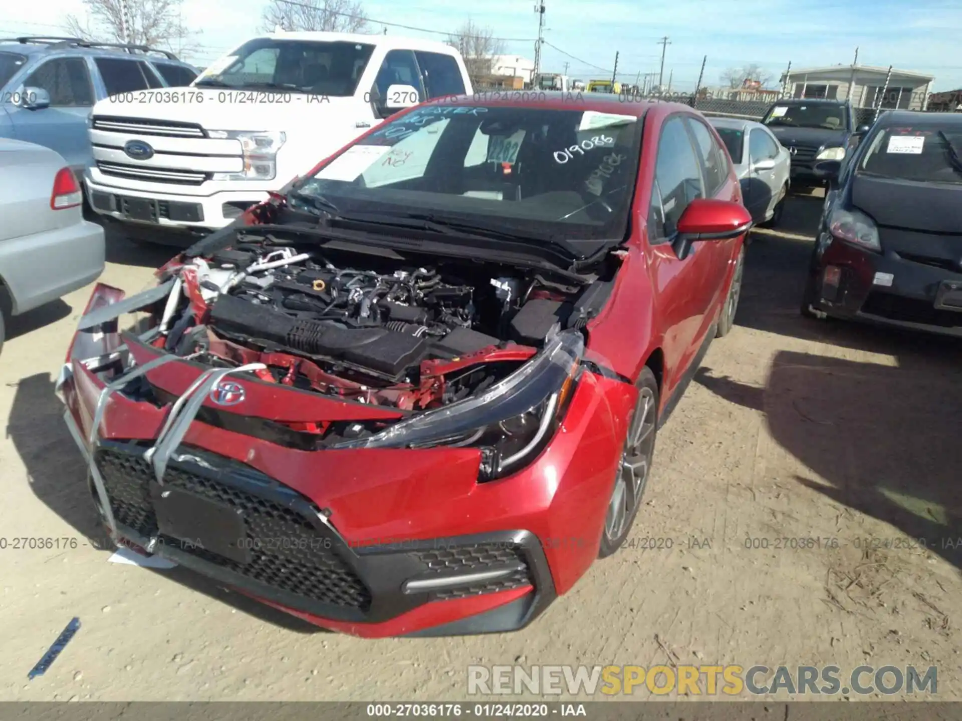 2 Photograph of a damaged car 5YFT4RCE9LP019086 TOYOTA COROLLA 2020