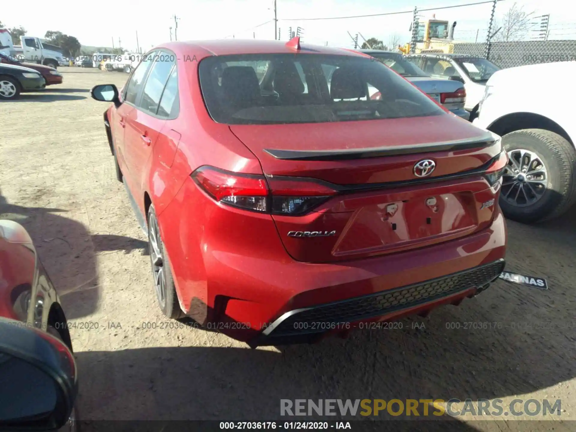 3 Photograph of a damaged car 5YFT4RCE9LP019086 TOYOTA COROLLA 2020