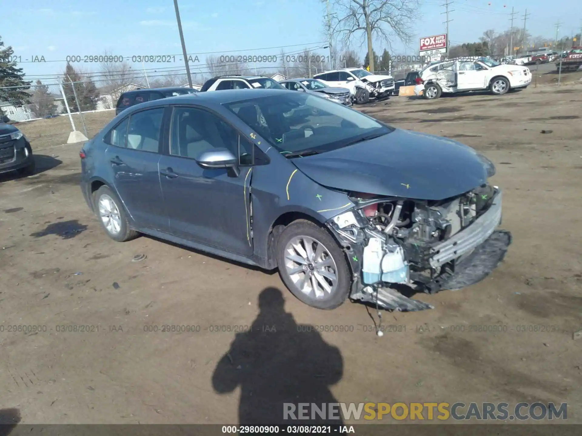 1 Photograph of a damaged car 5YFVPRAE2LP099155 TOYOTA COROLLA 2020