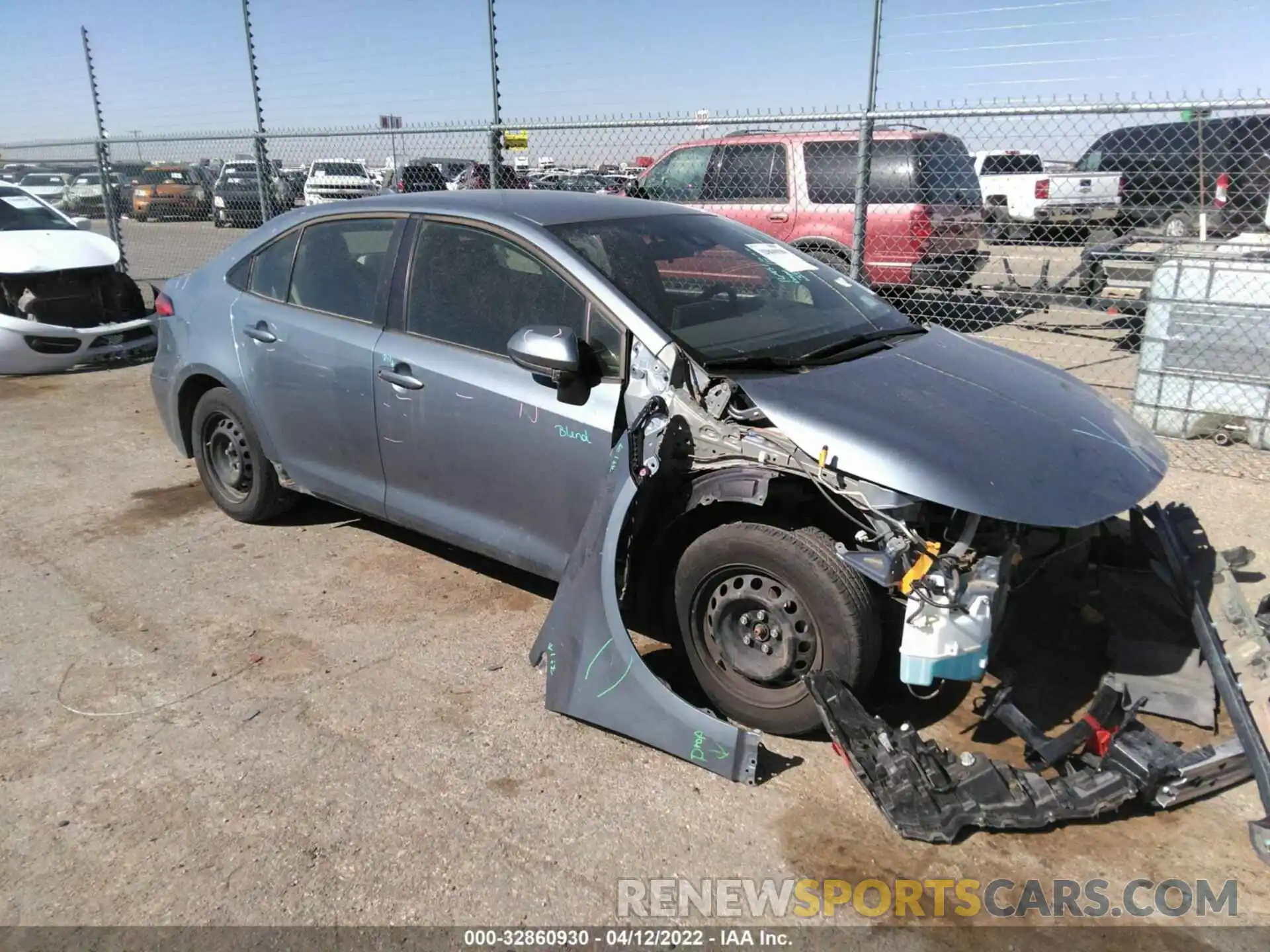 1 Photograph of a damaged car JTDDPRAE1LJ062307 TOYOTA COROLLA 2020