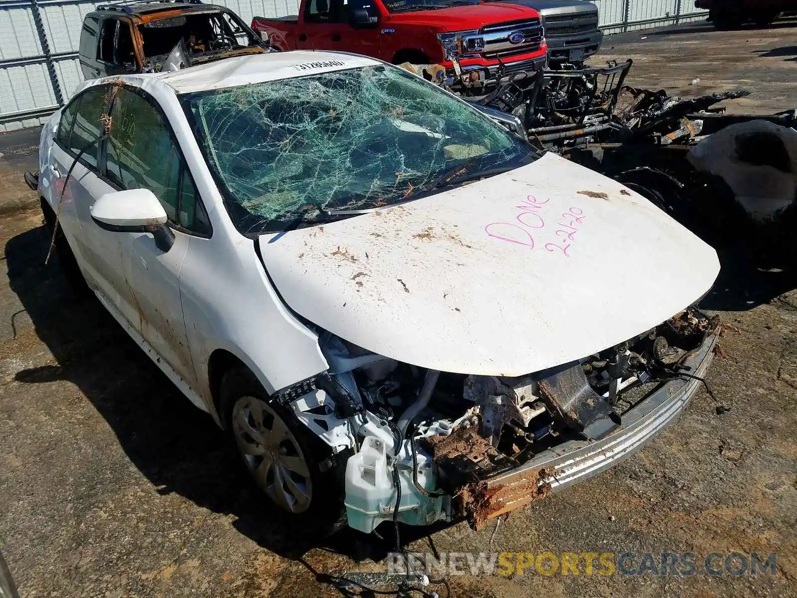 1 Photograph of a damaged car JTDDPRAE2LJ028652 TOYOTA COROLLA 2020