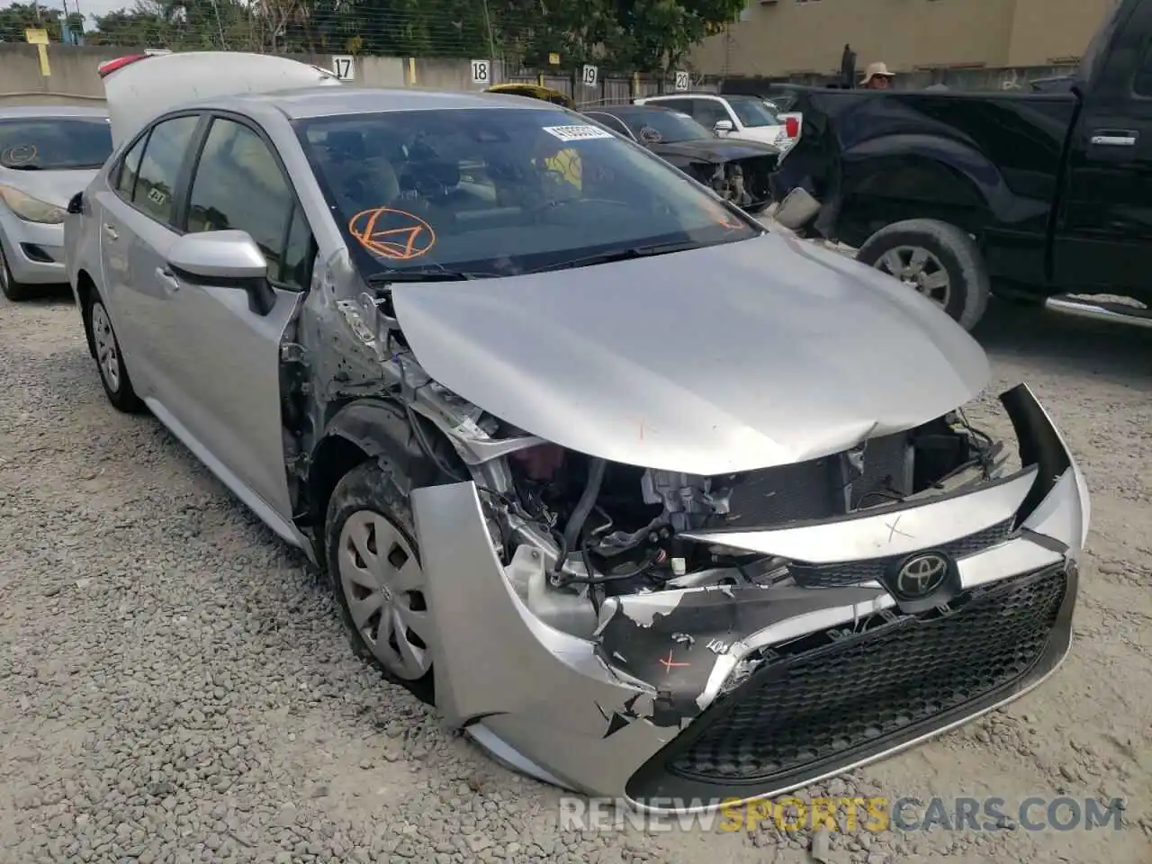 1 Photograph of a damaged car JTDDPRAE3LJ101429 TOYOTA COROLLA 2020