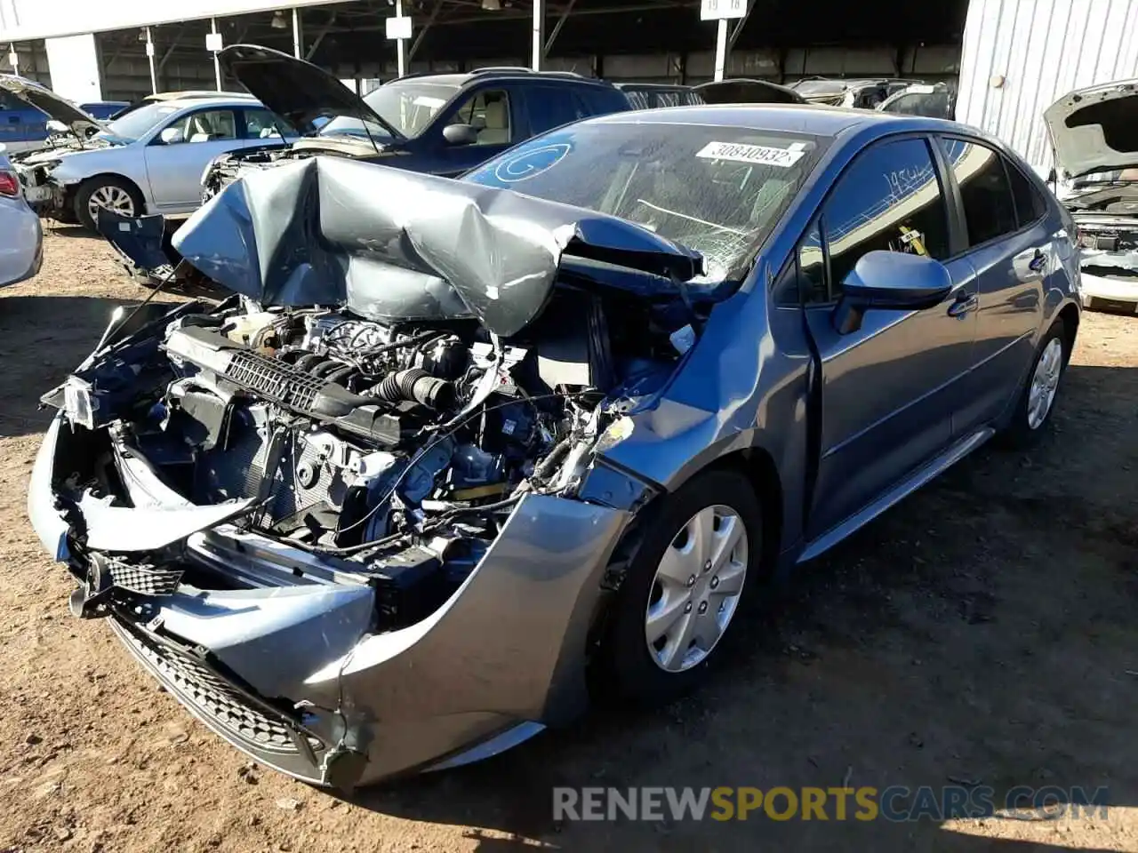 2 Photograph of a damaged car JTDDPRAE4LJ093079 TOYOTA COROLLA 2020