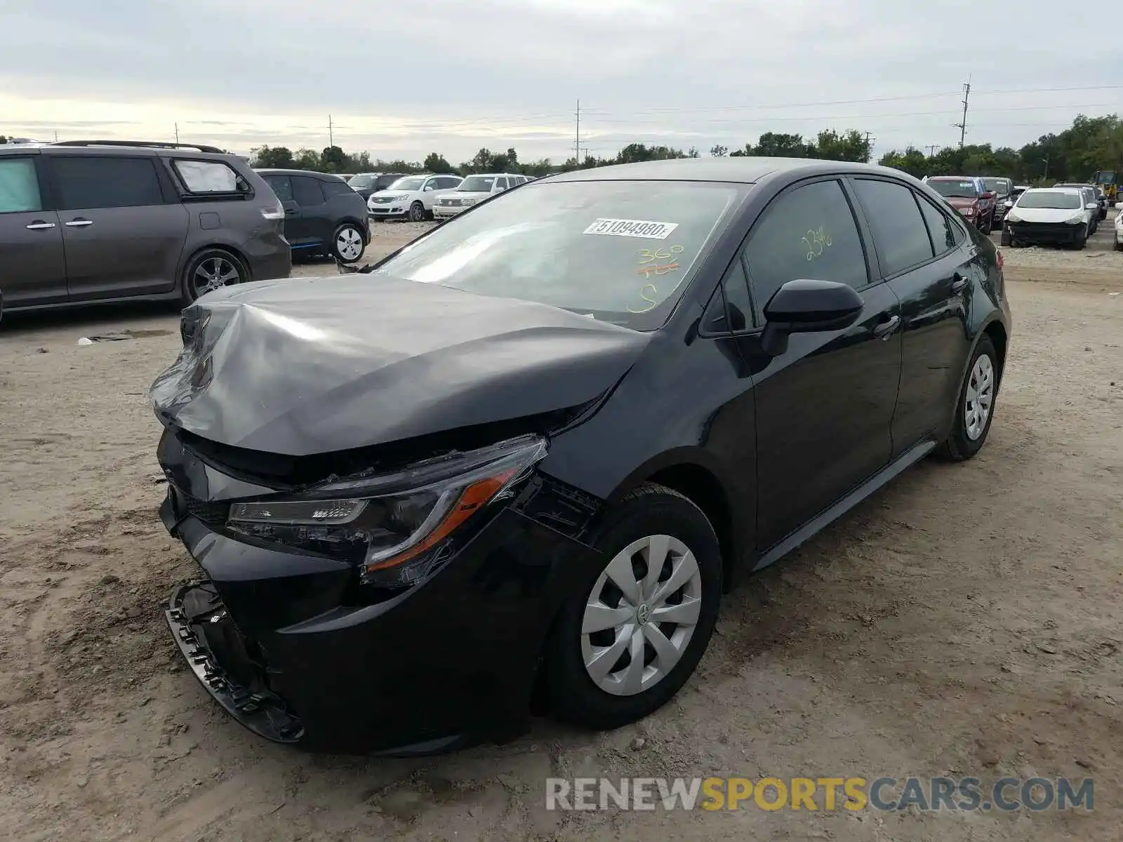 2 Photograph of a damaged car JTDDPRAE4LJ116702 TOYOTA COROLLA 2020