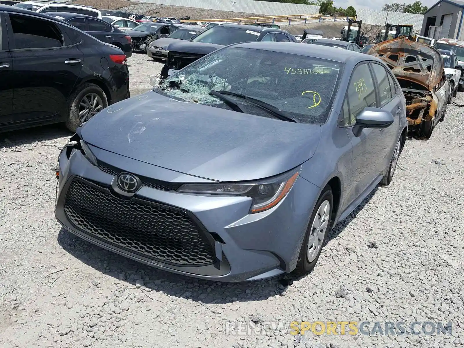 2 Photograph of a damaged car JTDDPRAE5LJ057255 TOYOTA COROLLA 2020