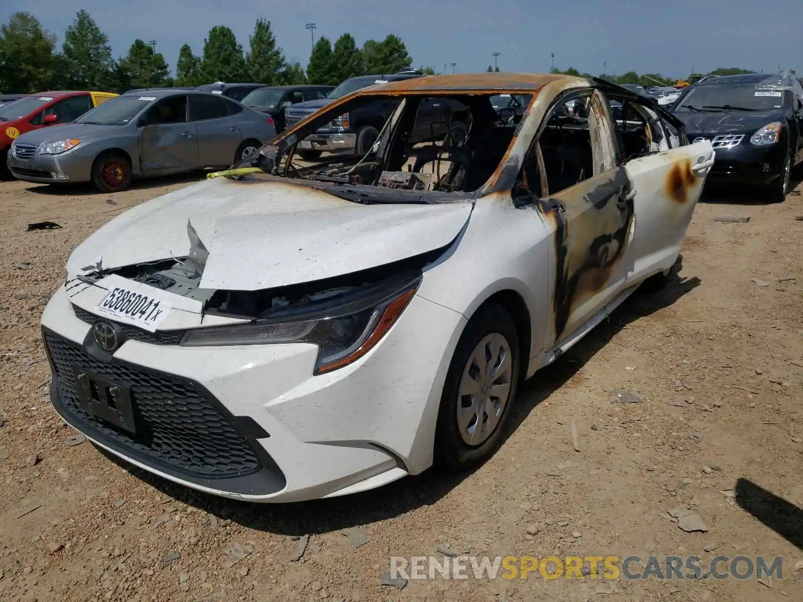 2 Photograph of a damaged car JTDDPRAE7LJ023253 TOYOTA COROLLA 2020