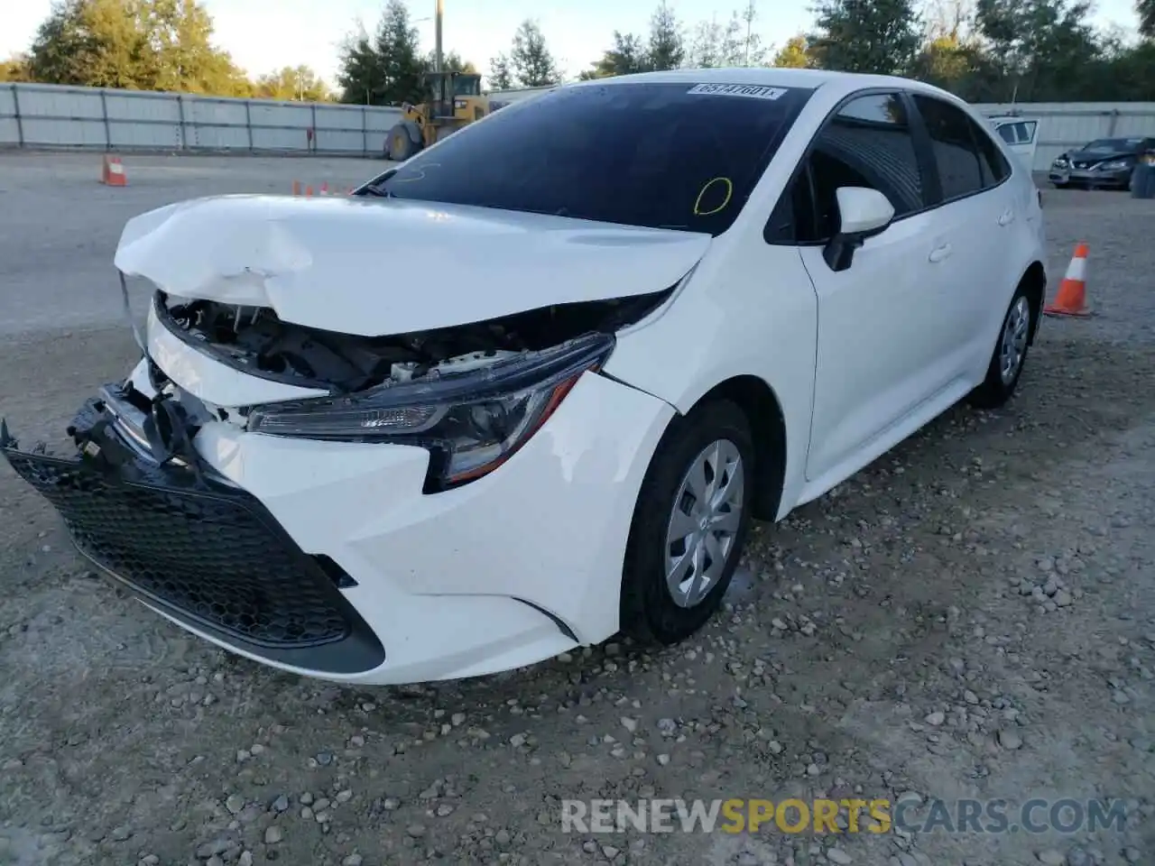 2 Photograph of a damaged car JTDDPRAE8LJ081209 TOYOTA COROLLA 2020