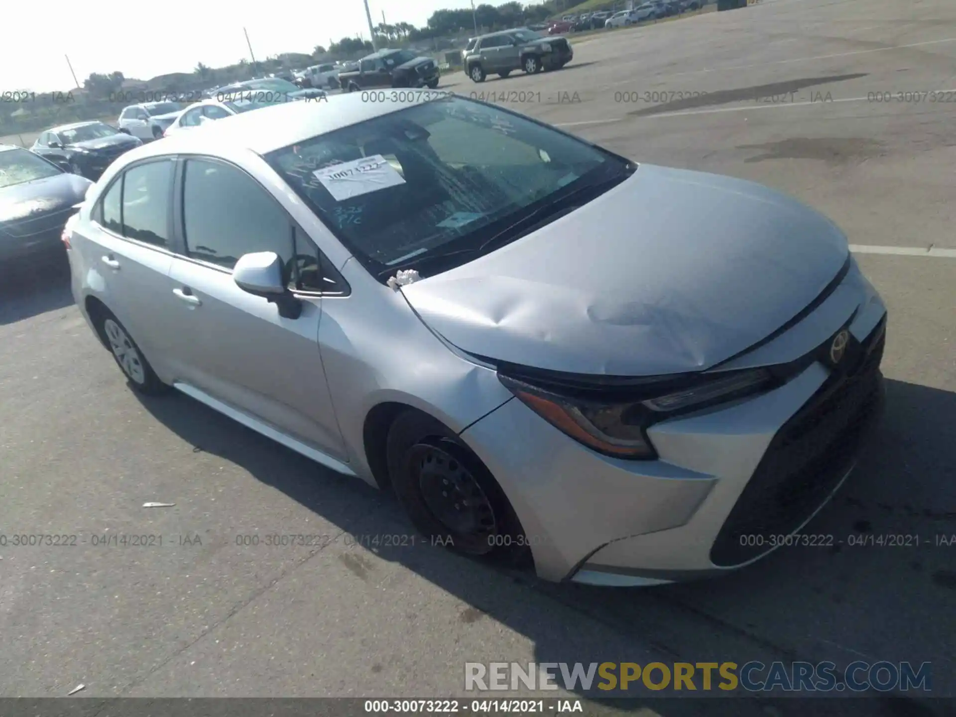 1 Photograph of a damaged car JTDDPRAE9LJ014425 TOYOTA COROLLA 2020