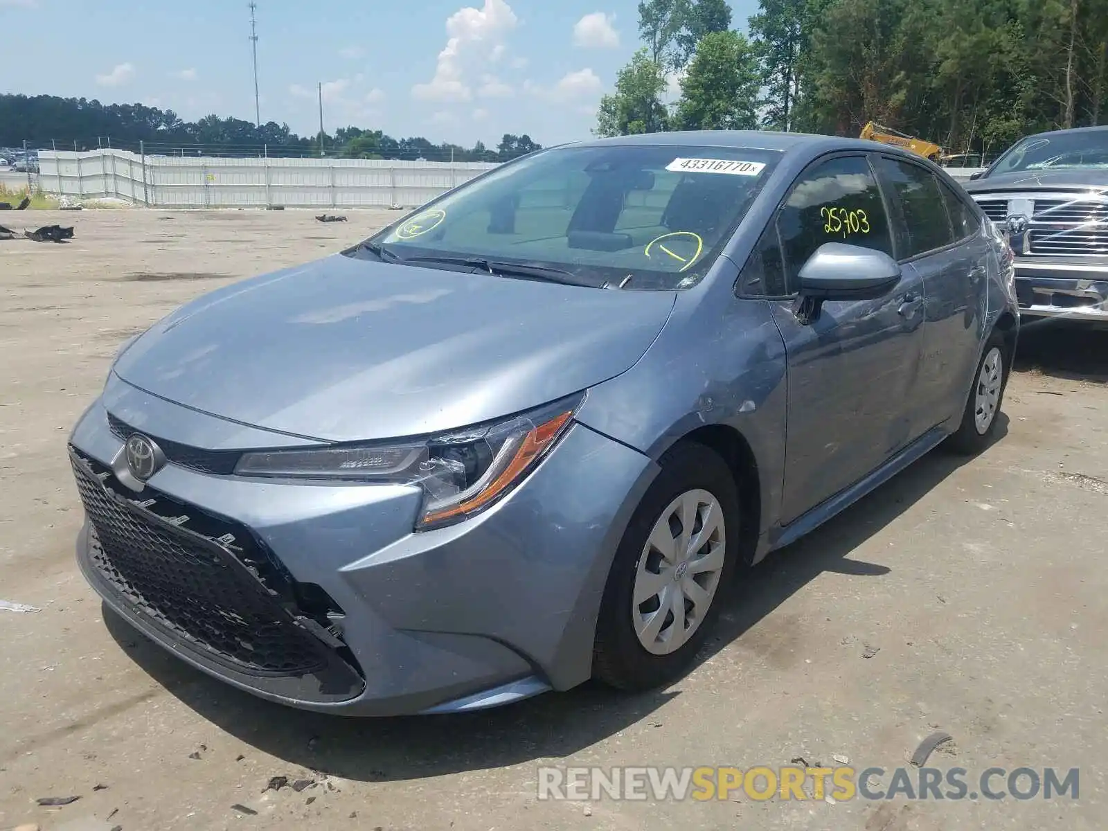 2 Photograph of a damaged car JTDDPRAE9LJ016157 TOYOTA COROLLA 2020