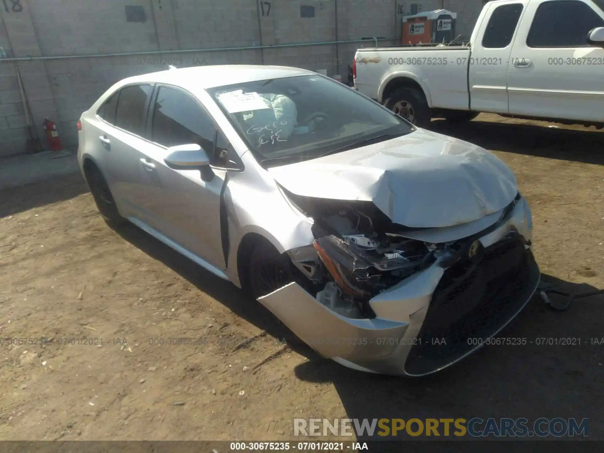 1 Photograph of a damaged car JTDDPRAE9LJ062684 TOYOTA COROLLA 2020