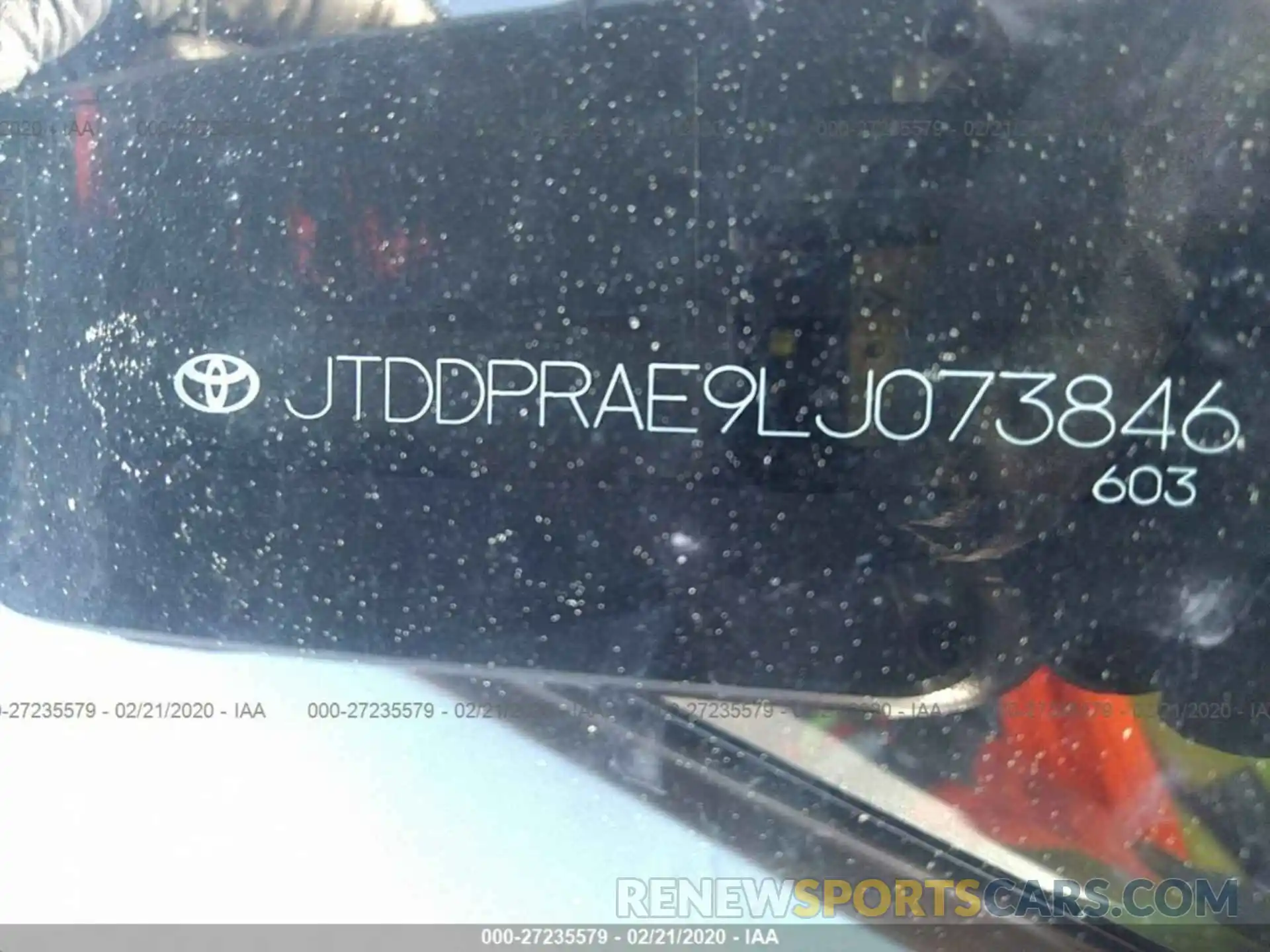 9 Photograph of a damaged car JTDDPRAE9LJ073846 TOYOTA COROLLA 2020