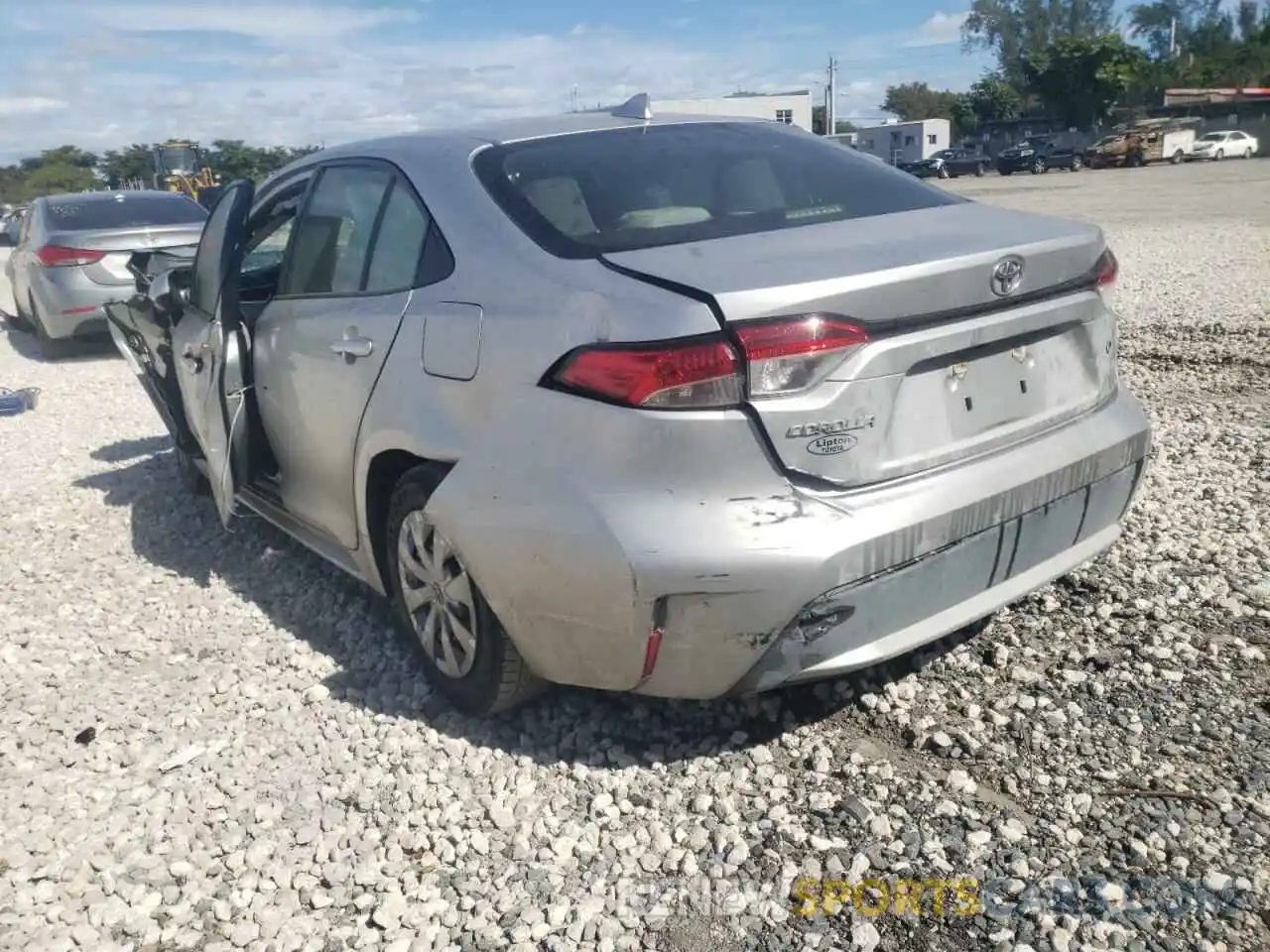 3 Photograph of a damaged car JTDDPRAEXLJ081163 TOYOTA COROLLA 2020