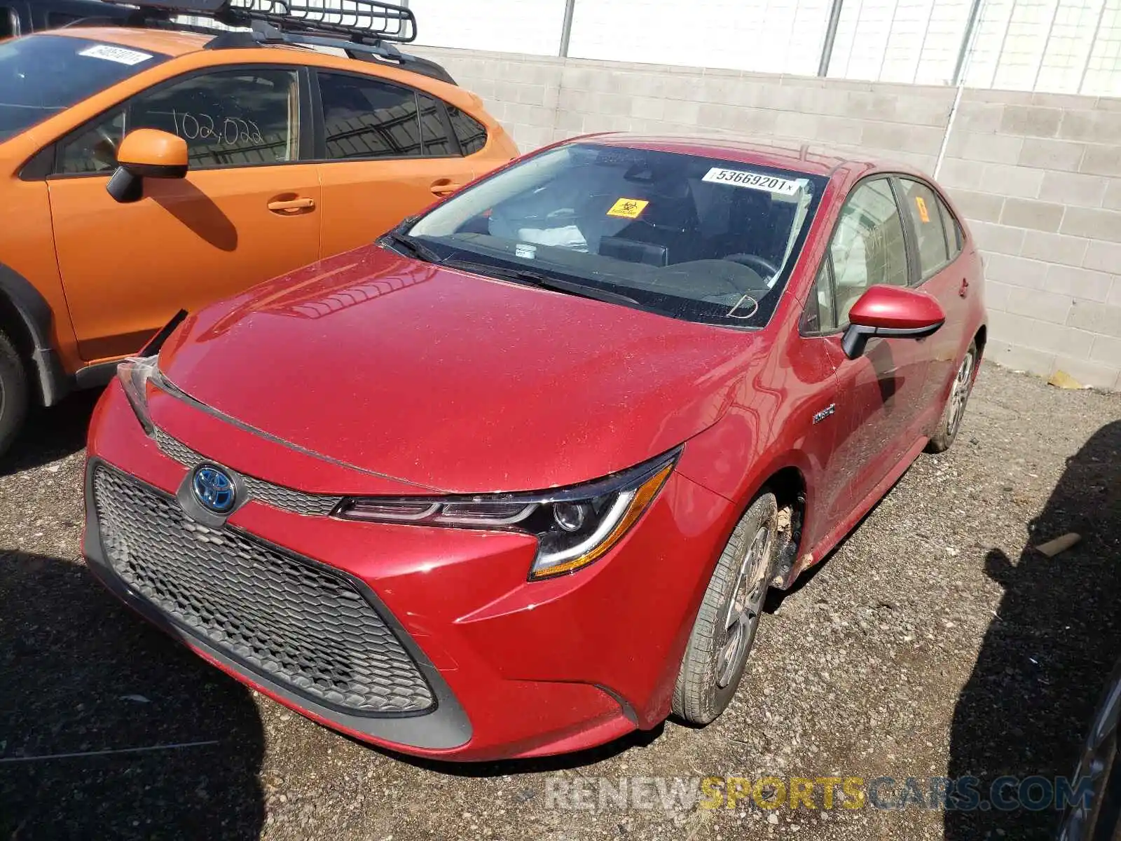 2 Photograph of a damaged car JTDEAMDE7MJ005910 TOYOTA COROLLA 2020