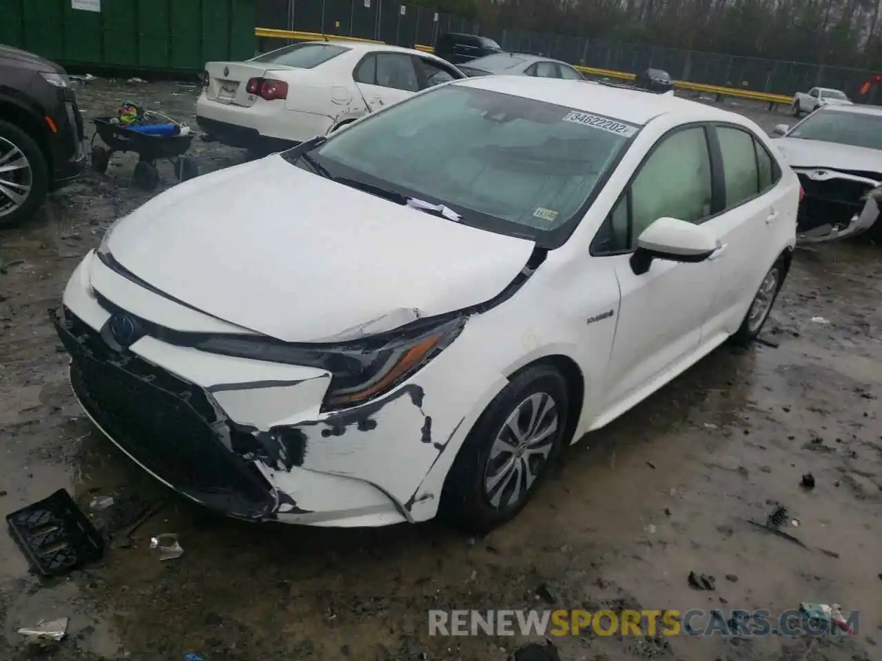 2 Photograph of a damaged car JTDEBRBE0LJ011995 TOYOTA COROLLA 2020