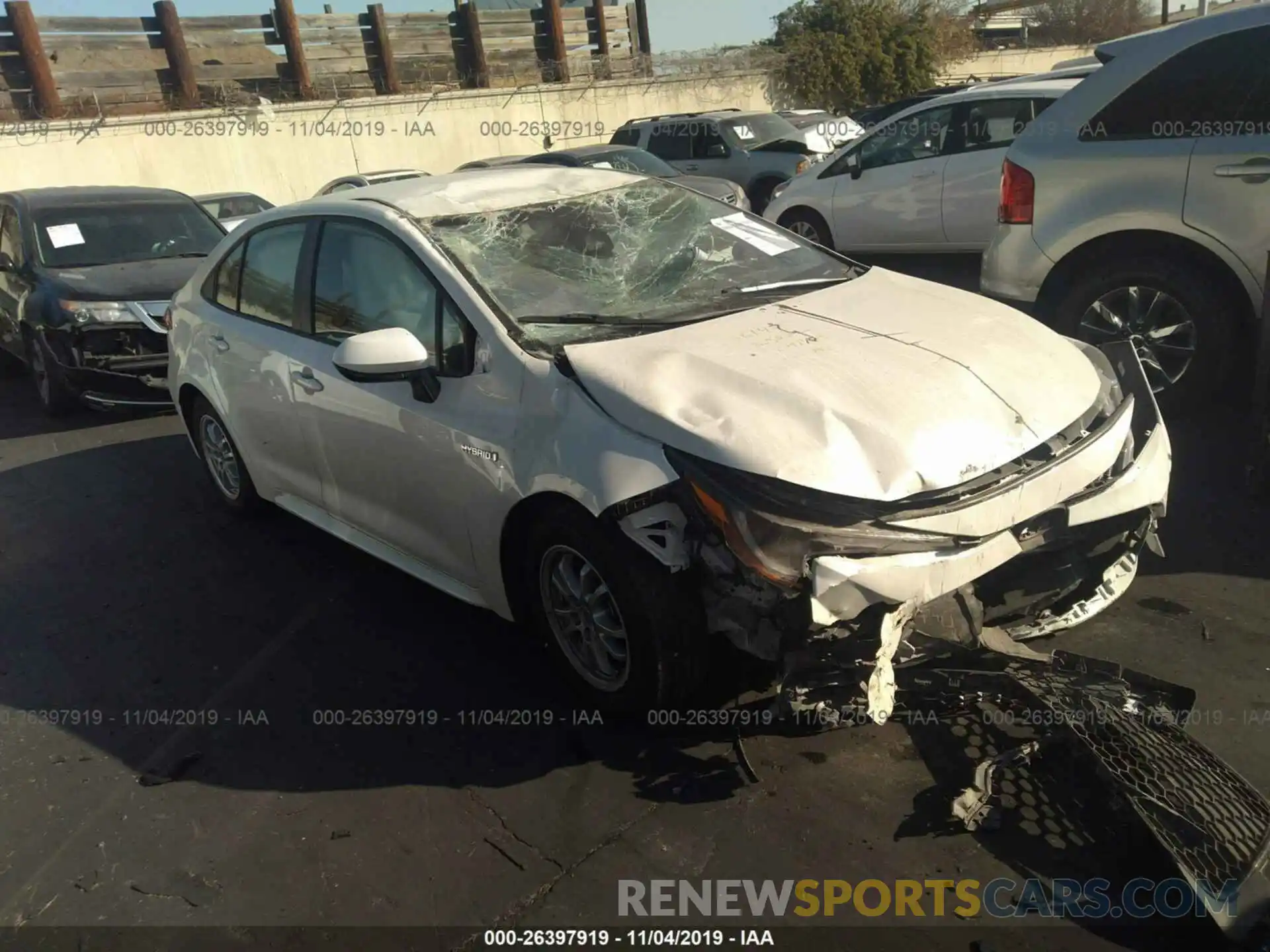 1 Photograph of a damaged car JTDEBRBE0LJ012256 TOYOTA COROLLA 2020