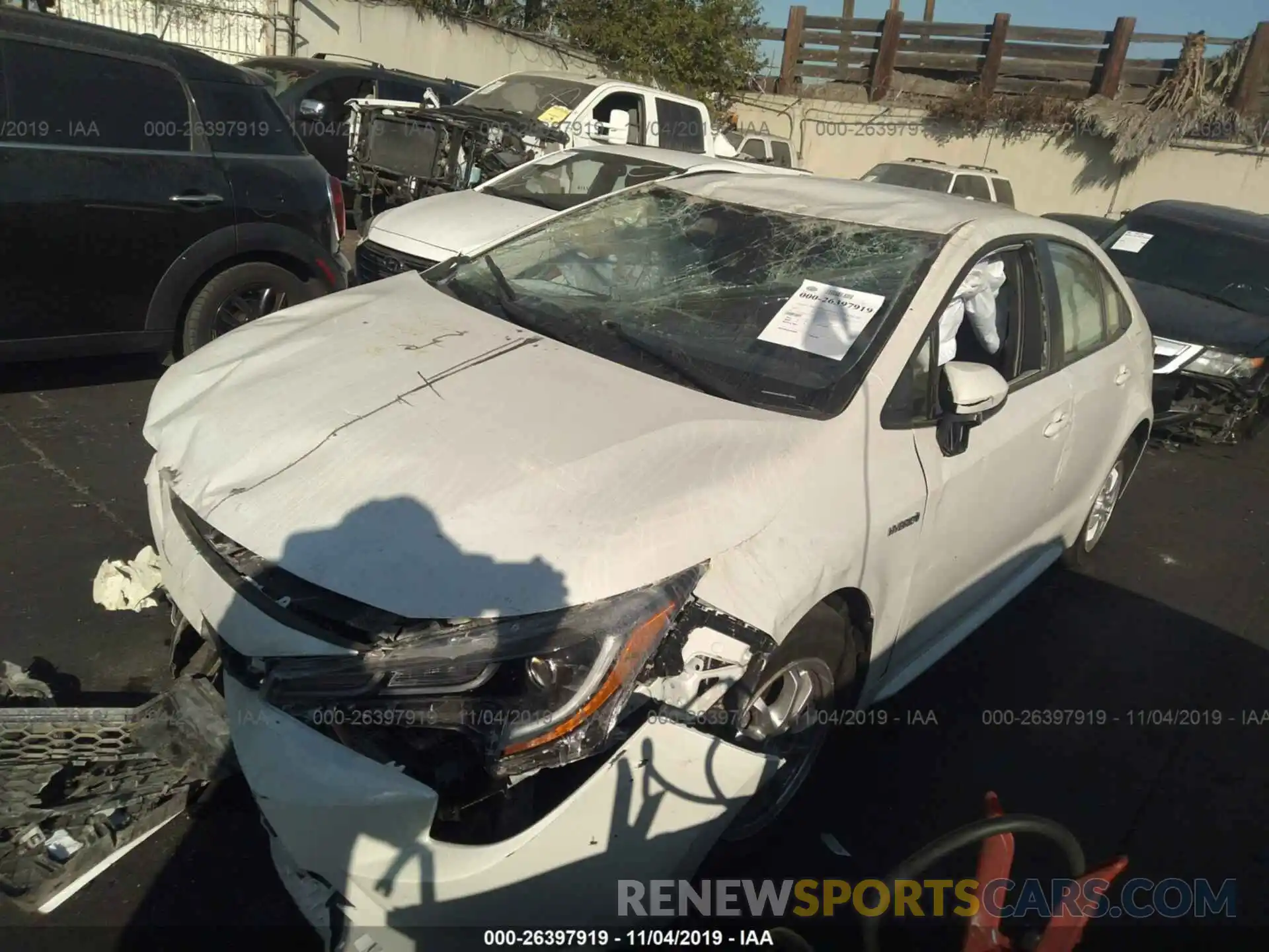 2 Photograph of a damaged car JTDEBRBE0LJ012256 TOYOTA COROLLA 2020