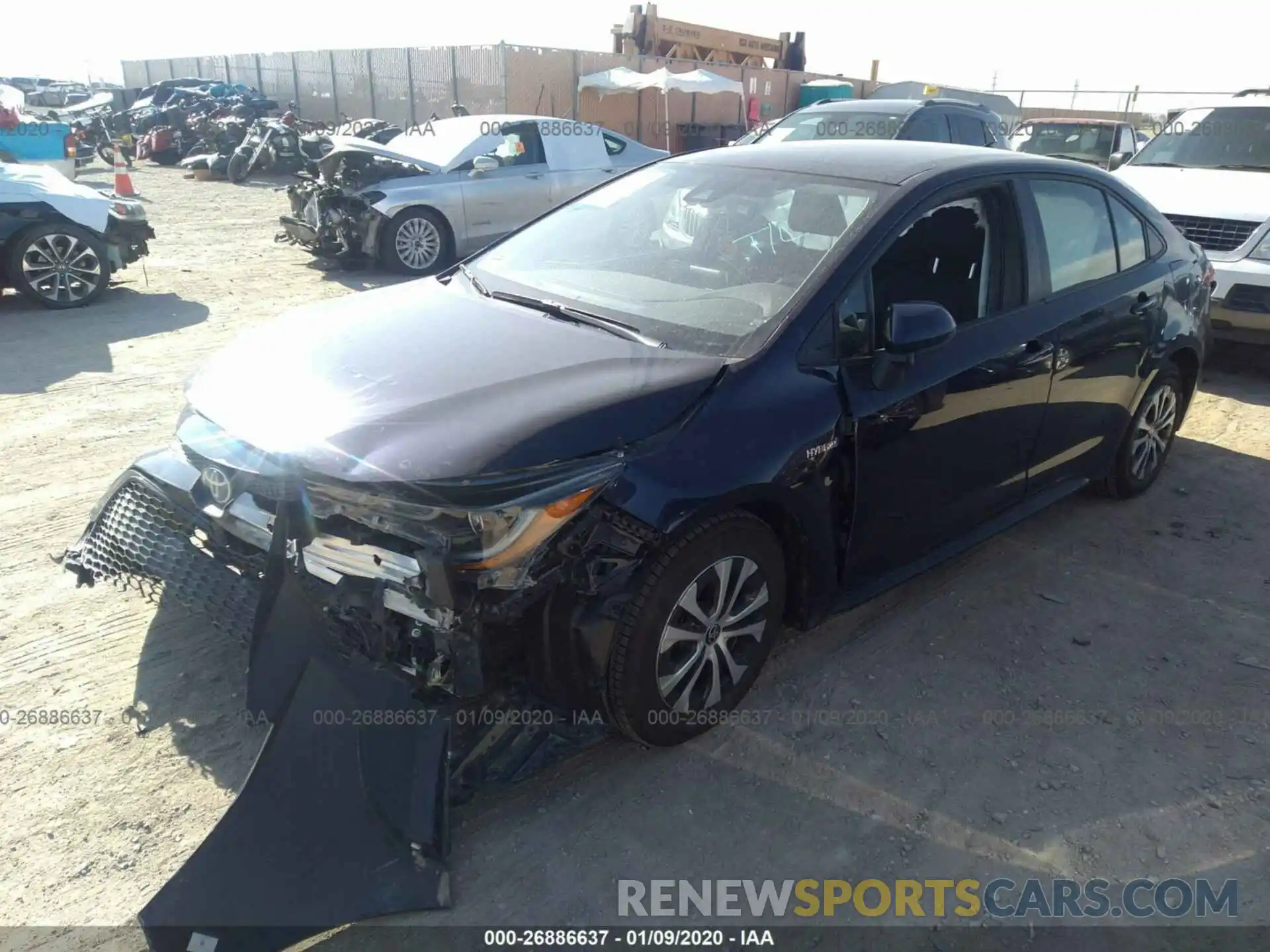 2 Photograph of a damaged car JTDEBRBE0LJ012872 TOYOTA COROLLA 2020