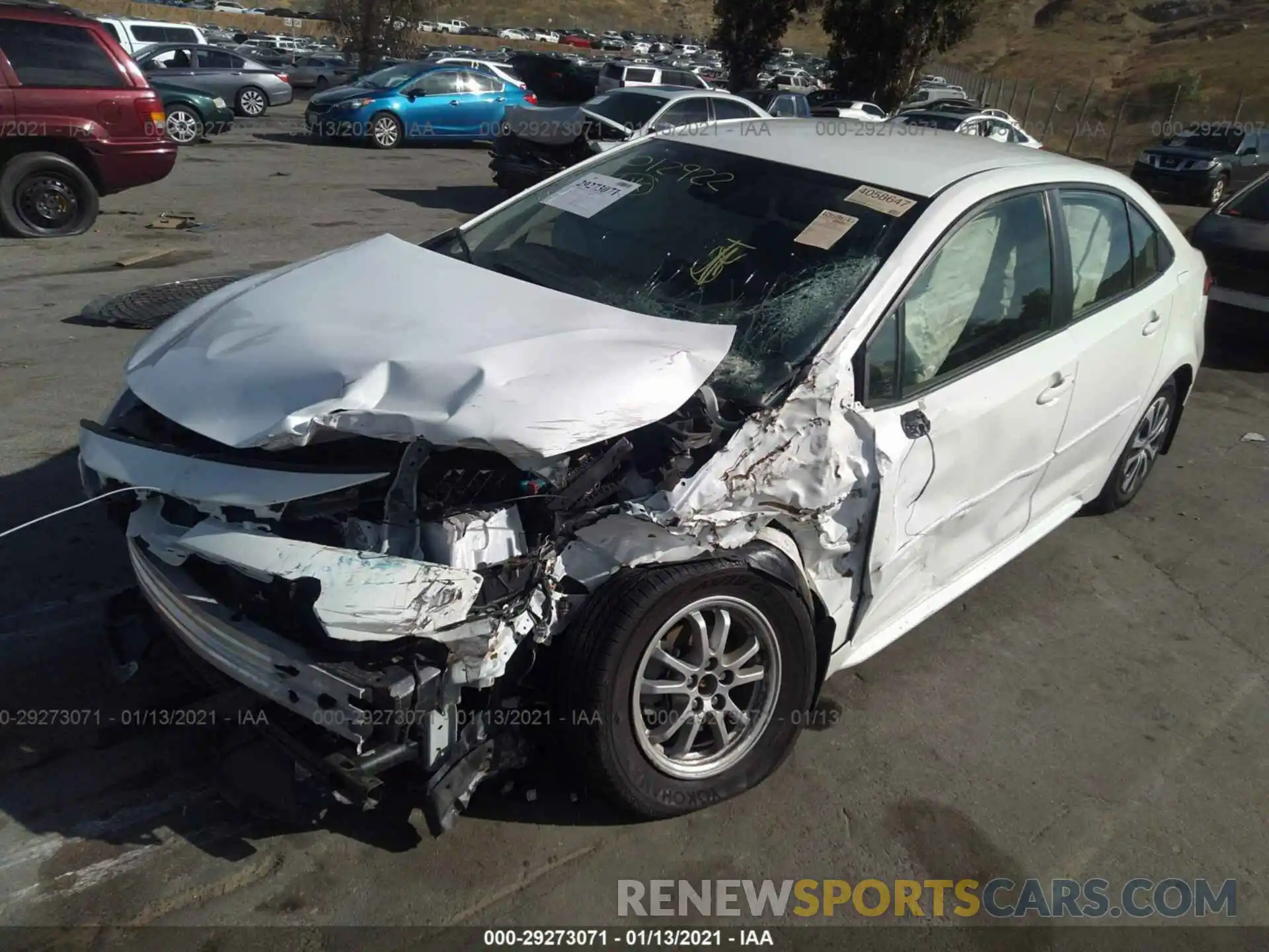 2 Photograph of a damaged car JTDEBRBE0LJ012922 TOYOTA COROLLA 2020