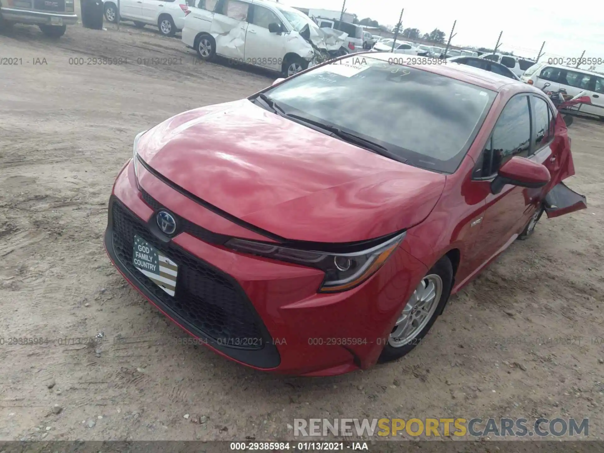 2 Photograph of a damaged car JTDEBRBE0LJ013780 TOYOTA COROLLA 2020