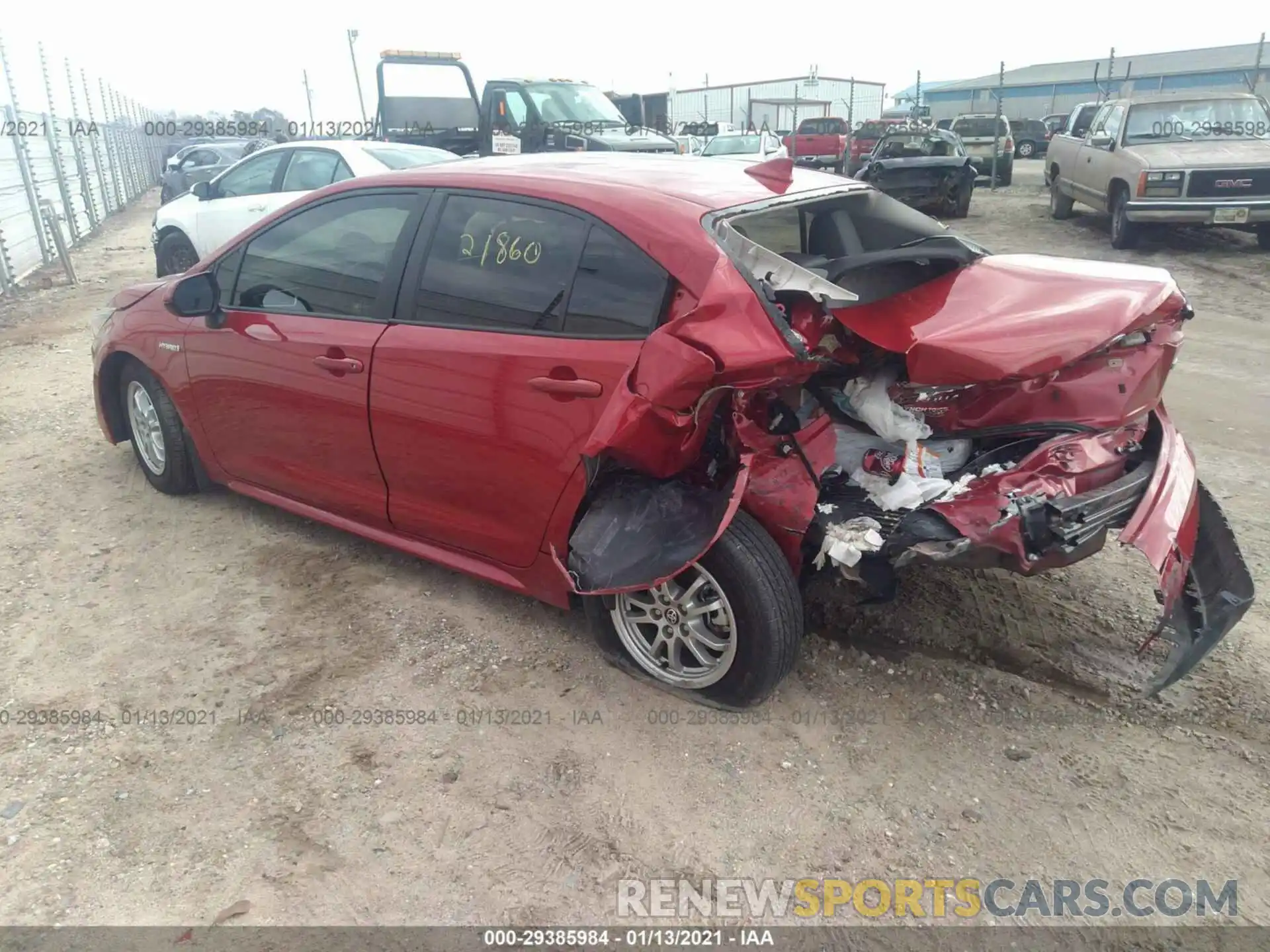 3 Photograph of a damaged car JTDEBRBE0LJ013780 TOYOTA COROLLA 2020