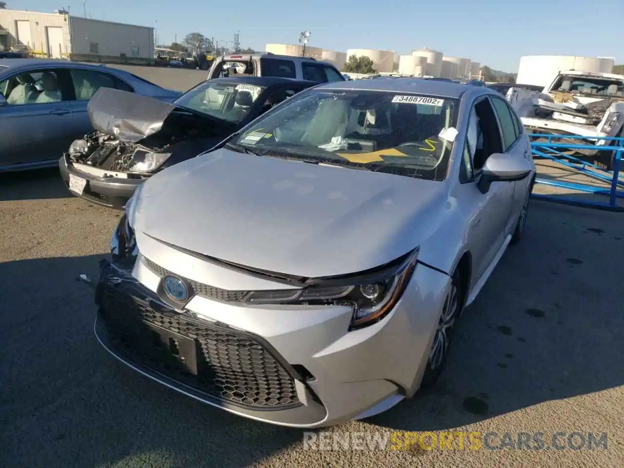 2 Photograph of a damaged car JTDEBRBE0LJ015383 TOYOTA COROLLA 2020