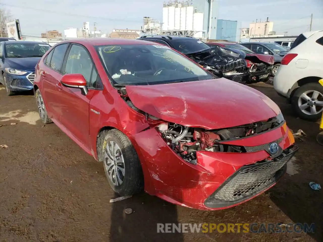 1 Photograph of a damaged car JTDEBRBE0LJ019322 TOYOTA COROLLA 2020