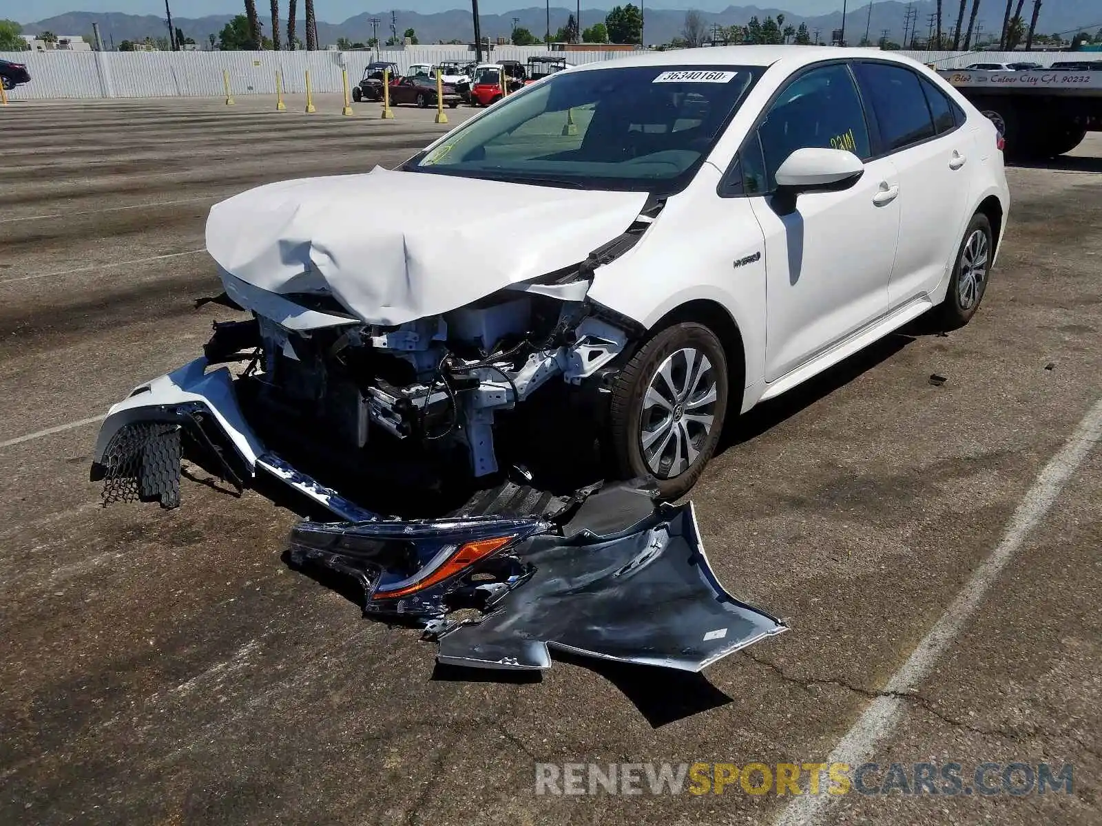 2 Photograph of a damaged car JTDEBRBE0LJ022219 TOYOTA COROLLA 2020