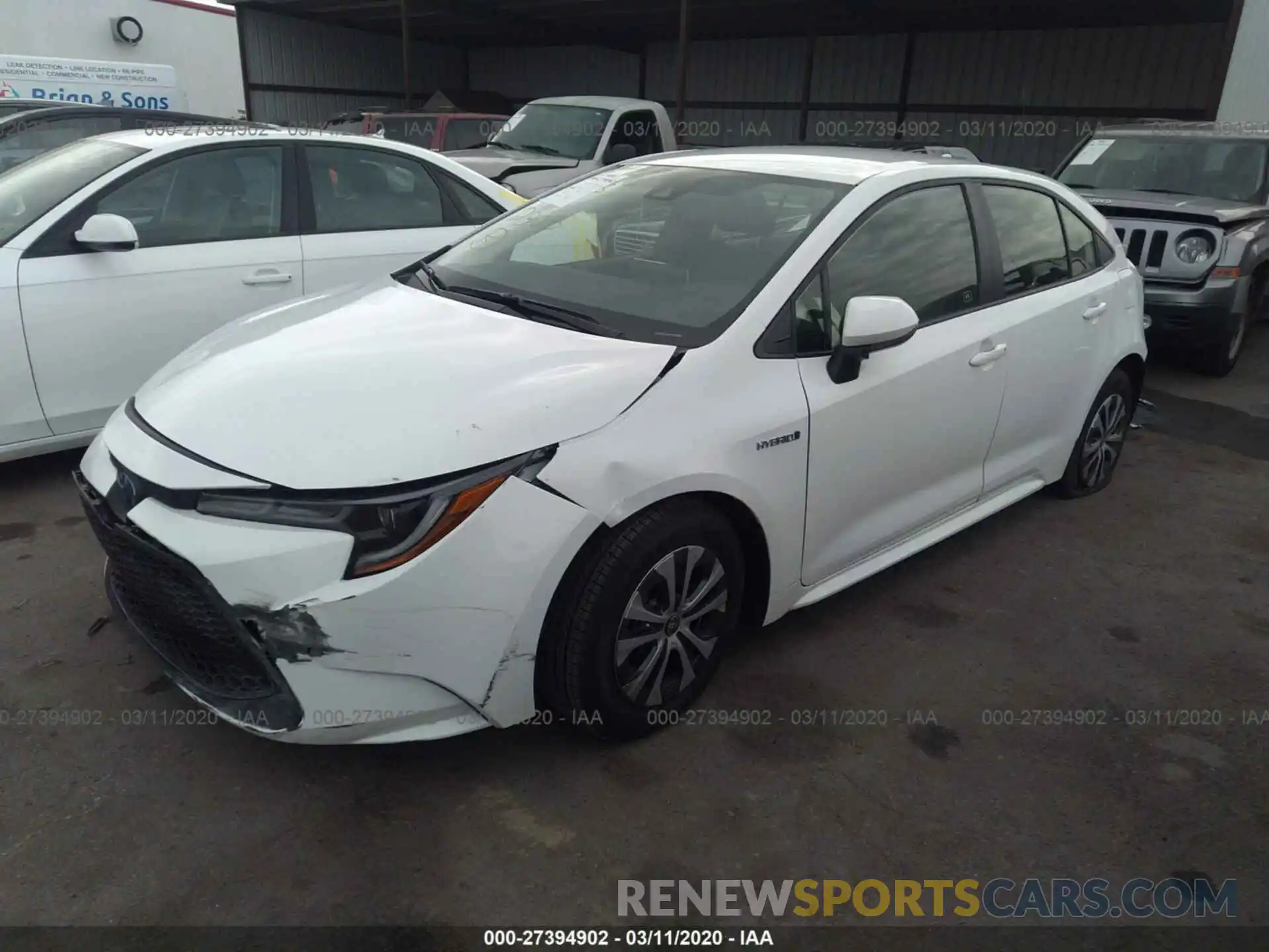 2 Photograph of a damaged car JTDEBRBE0LJ022303 TOYOTA COROLLA 2020