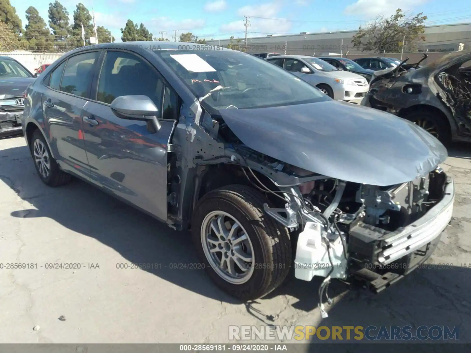 1 Photograph of a damaged car JTDEBRBE0LJ023242 TOYOTA COROLLA 2020