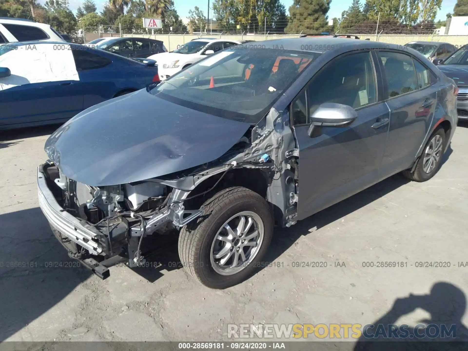 2 Photograph of a damaged car JTDEBRBE0LJ023242 TOYOTA COROLLA 2020