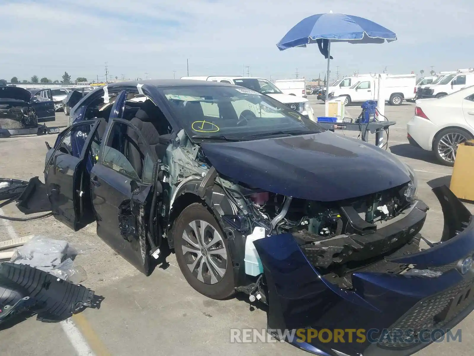 1 Photograph of a damaged car JTDEBRBE0LJ023371 TOYOTA COROLLA 2020