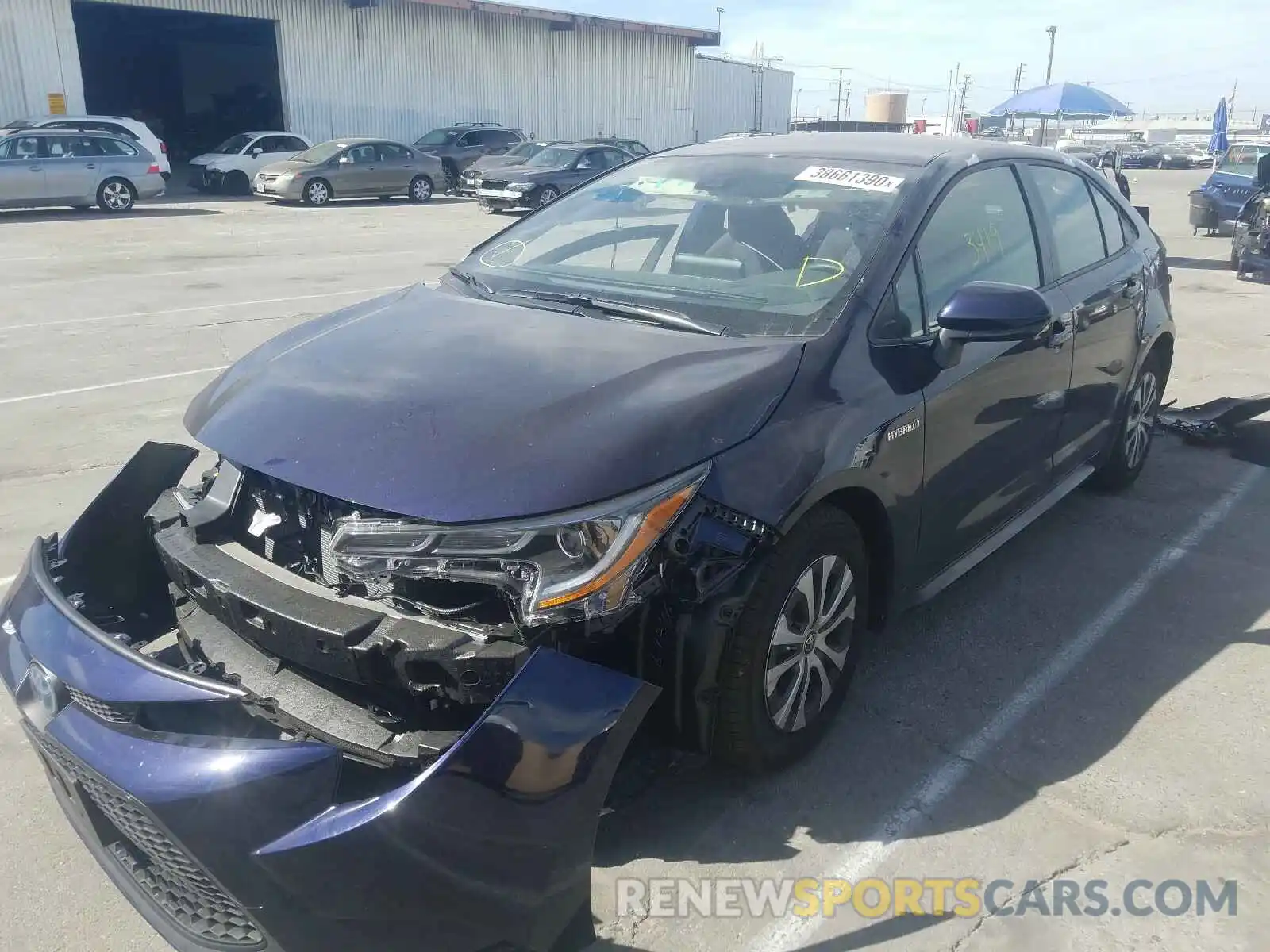 2 Photograph of a damaged car JTDEBRBE0LJ023371 TOYOTA COROLLA 2020