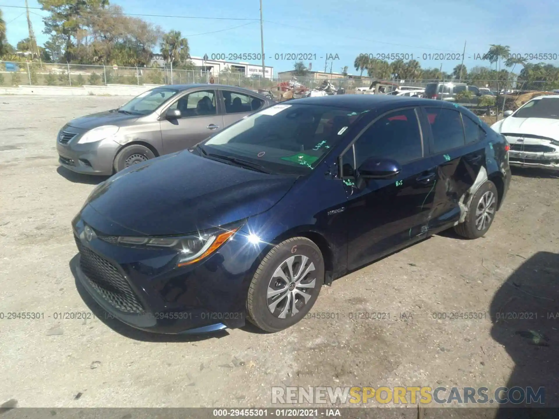 2 Photograph of a damaged car JTDEBRBE0LJ026027 TOYOTA COROLLA 2020