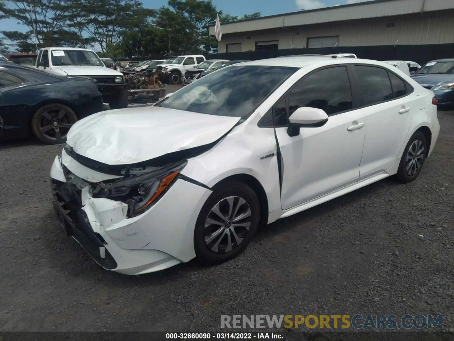 2 Photograph of a damaged car JTDEBRBE0LJ026481 TOYOTA COROLLA 2020