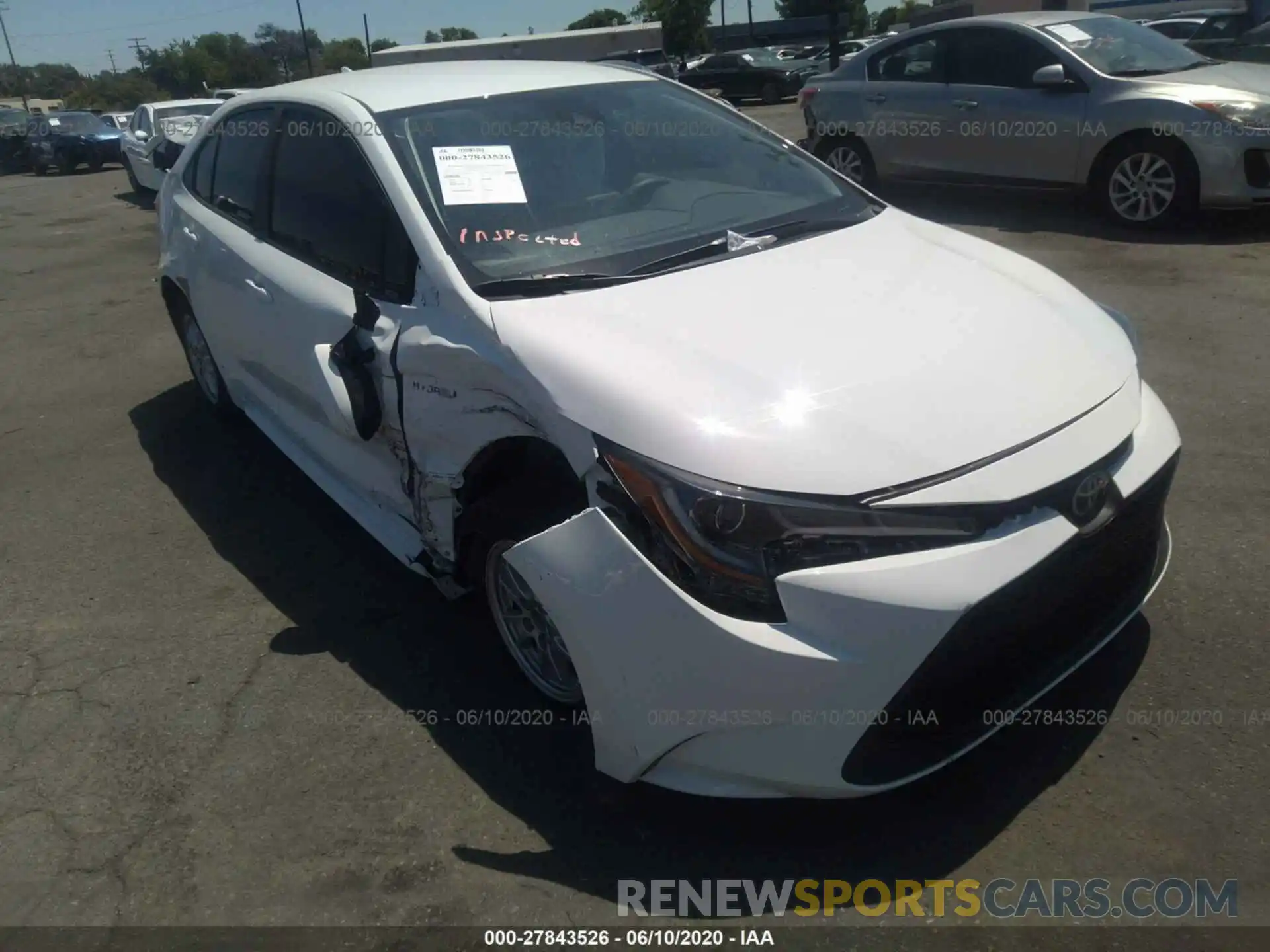 1 Photograph of a damaged car JTDEBRBE0LJ029154 TOYOTA COROLLA 2020