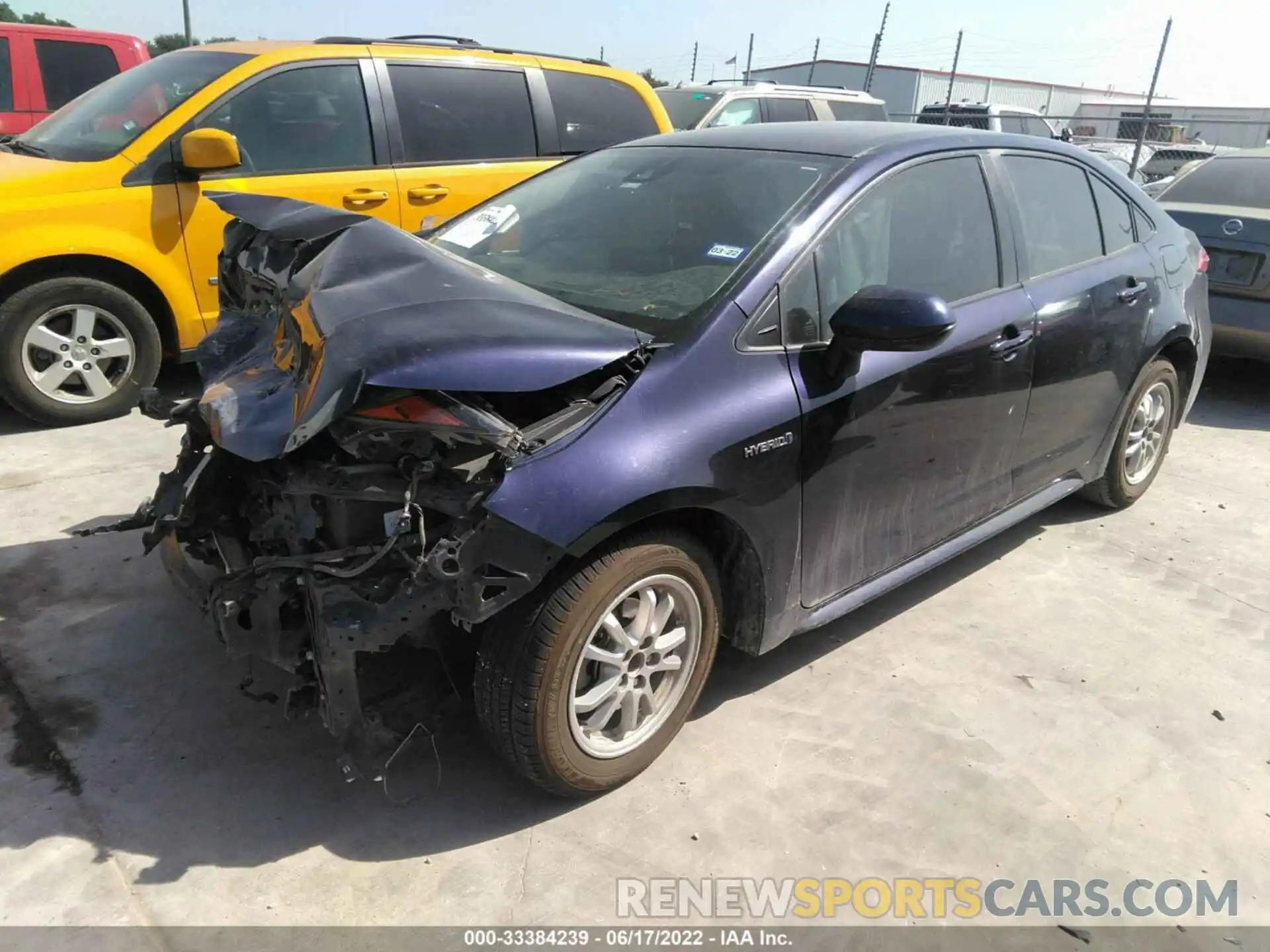 2 Photograph of a damaged car JTDEBRBE1LJ000553 TOYOTA COROLLA 2020