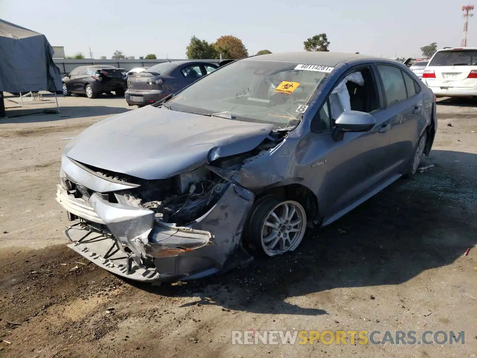 2 Photograph of a damaged car JTDEBRBE1LJ001895 TOYOTA COROLLA 2020